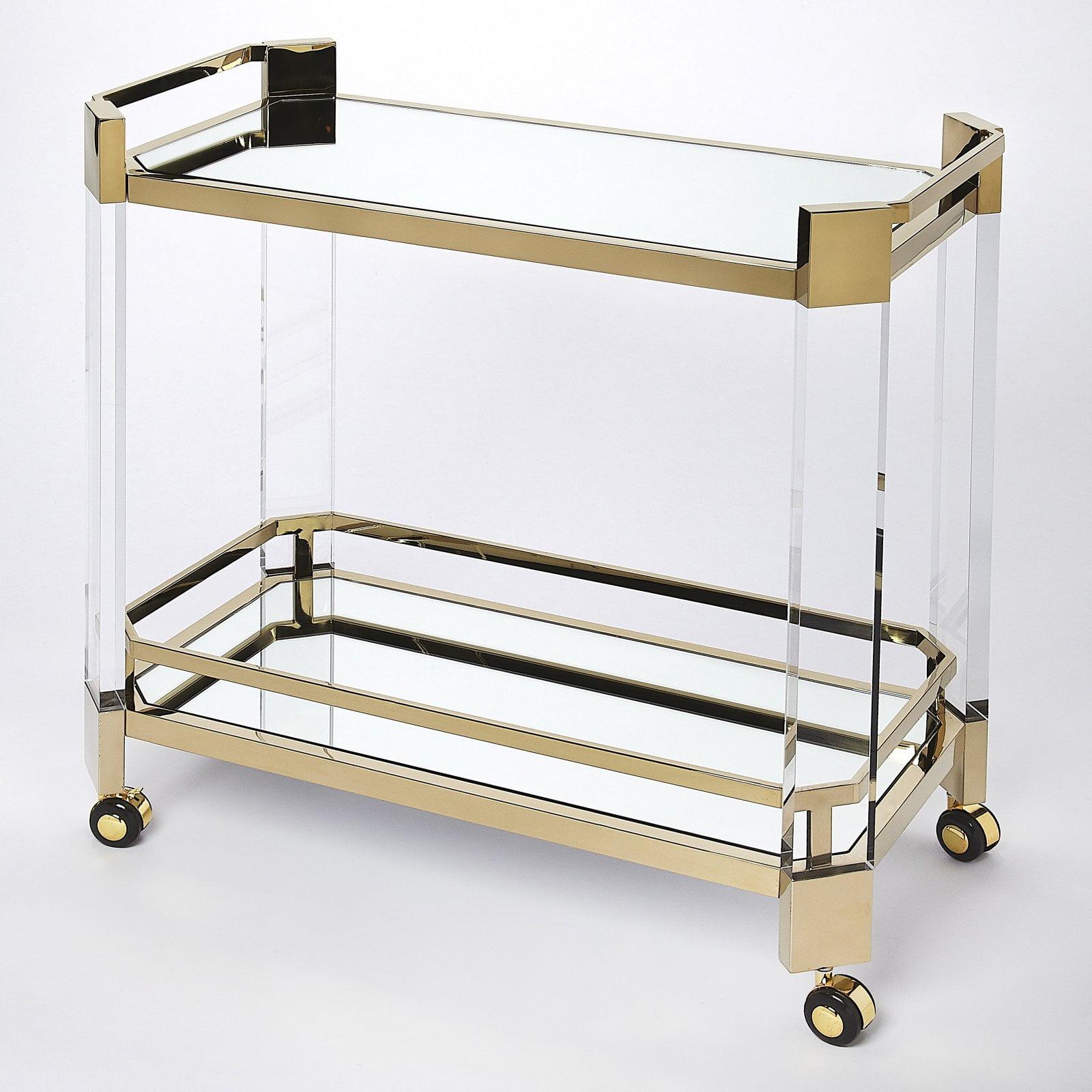 Butler Specialty Company Charlevoix Acrylic 2-Tier Bar Cart - Clear & Gold