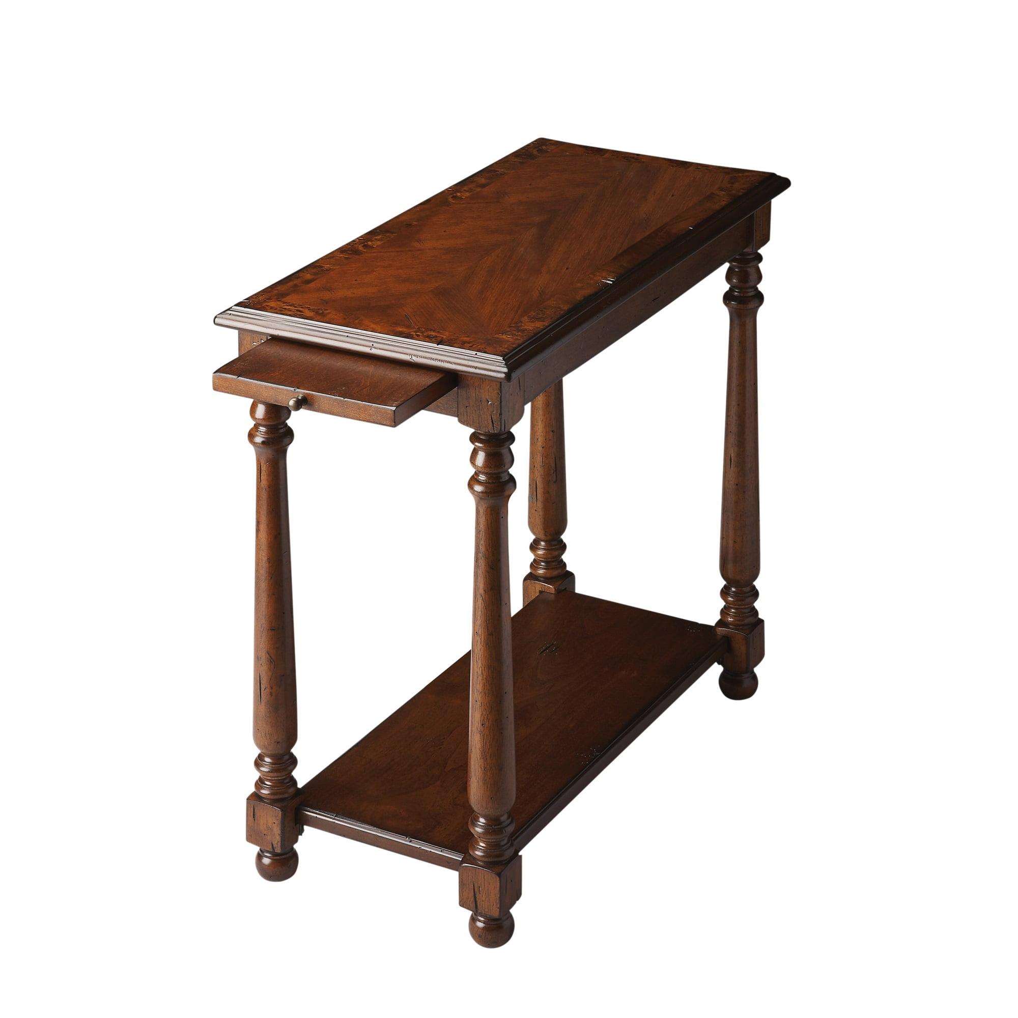 Castlewood Cherry and Mapa Burl Veneer Chairside Table