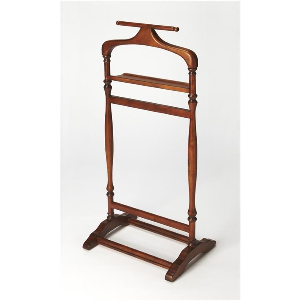 Judson Medium Brown Wood Valet Stand with Cherry Veneer