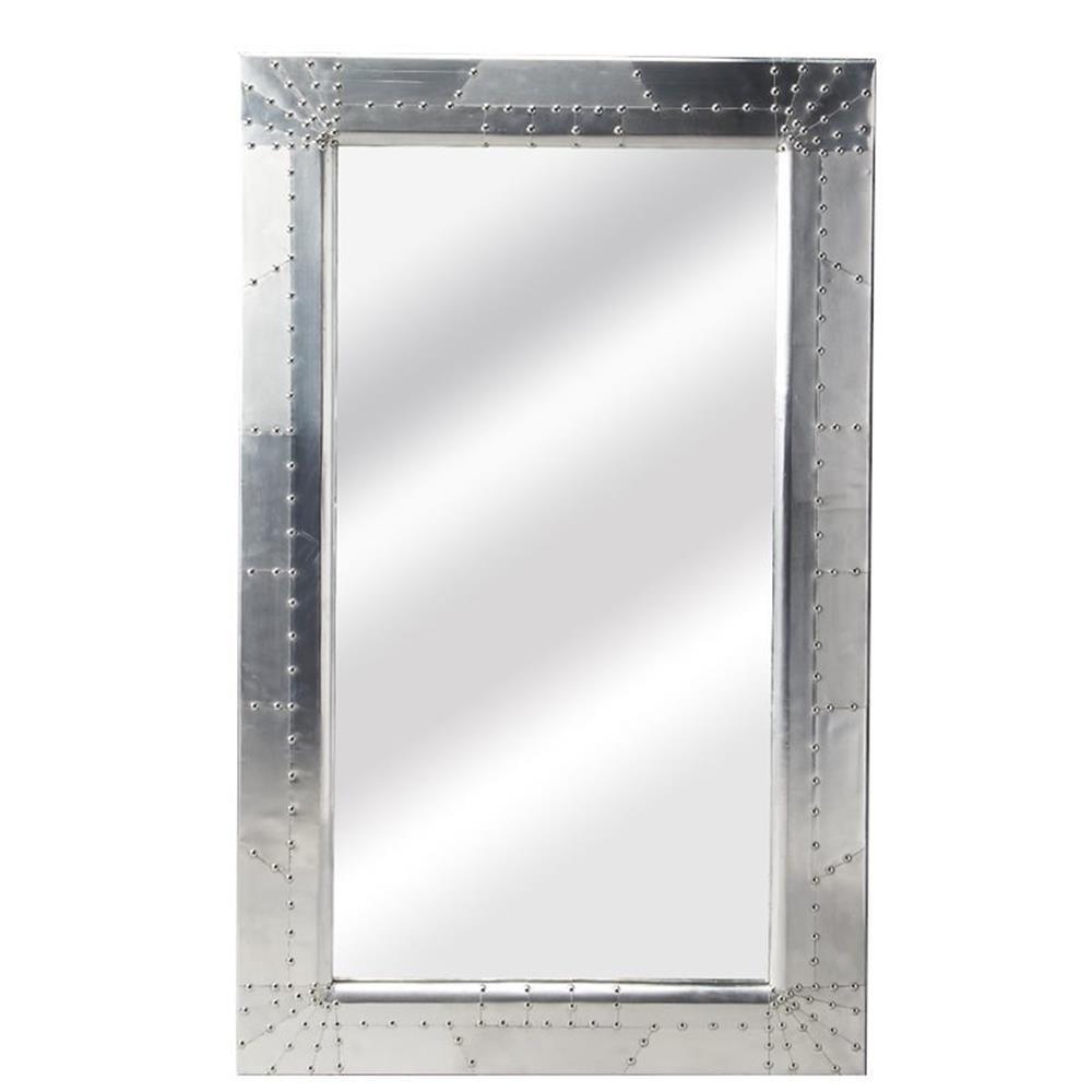 Midway Aviator Rectangular Aluminum Wall Mirror - Silver