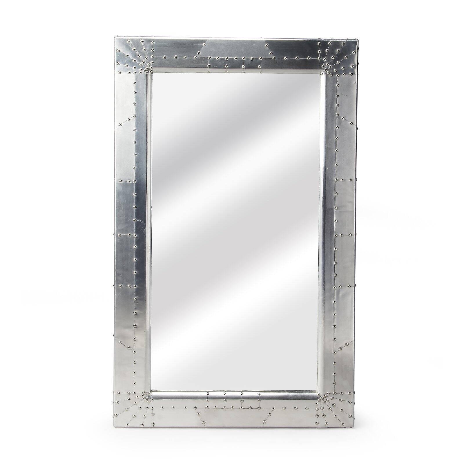 Midway Aviator Rectangular Aluminum Wall Mirror - Silver