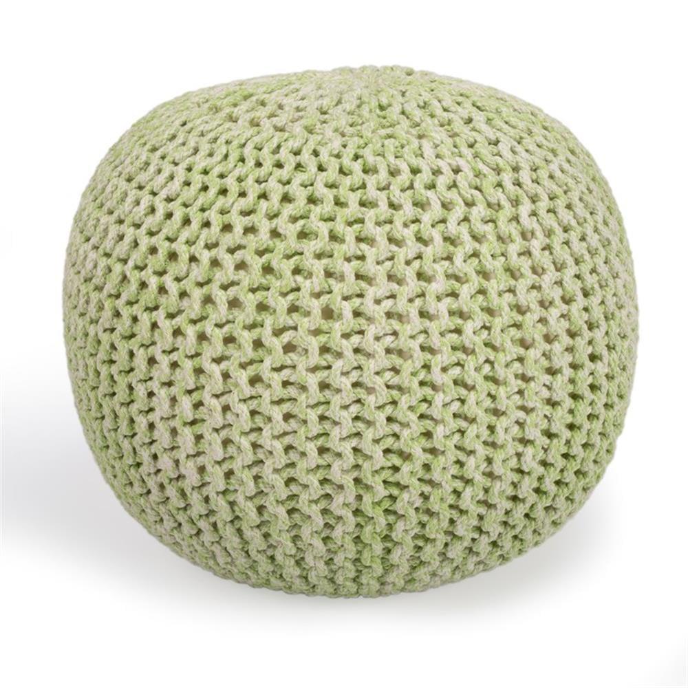 Butler Specialty Company Pincushion Woven Cotton 19"W Pouffe - Green