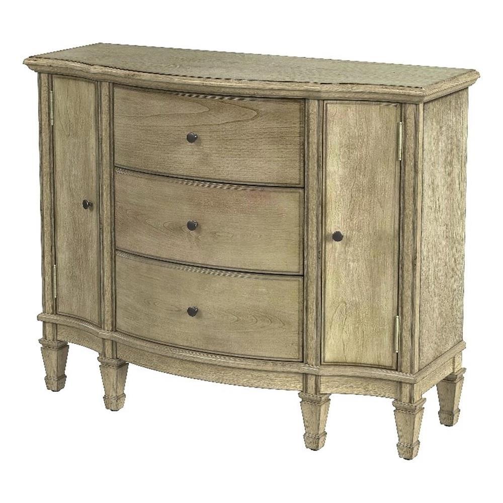 Antique Beige 3-Drawer 2-Door Traditional Accent Cabinet