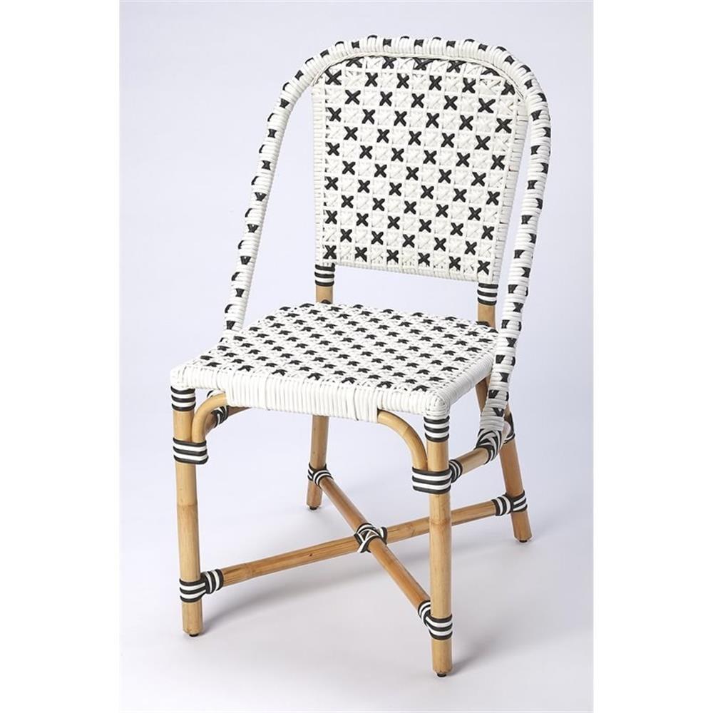 Butler Specialty Company Tenor Rattan Dining Chair - Black / White / Natural