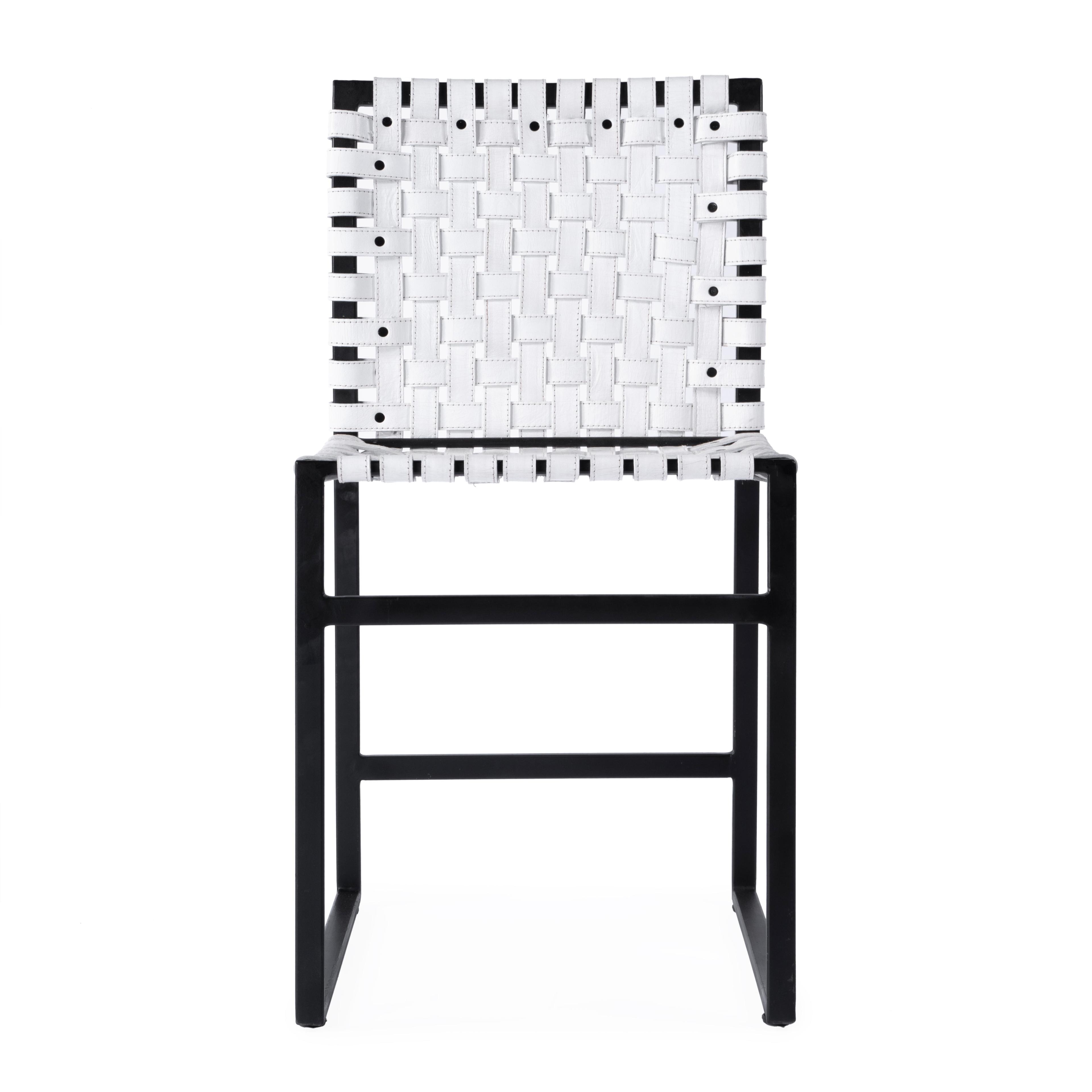 Butler Specialty Company Urban 25" Woven Leather Side Chair In White