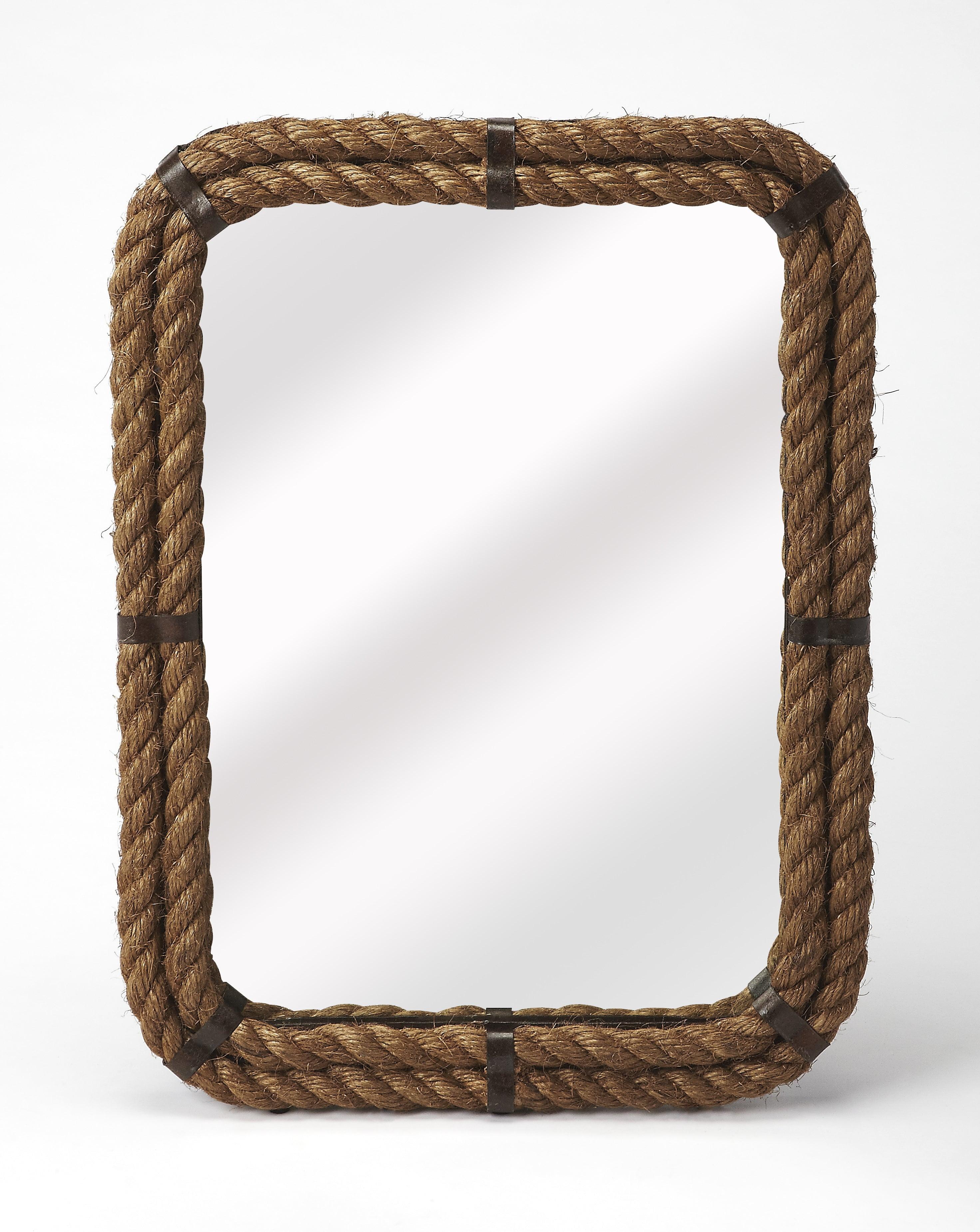 Butler  Darby Brown Rope Rectangular Wall Mirror