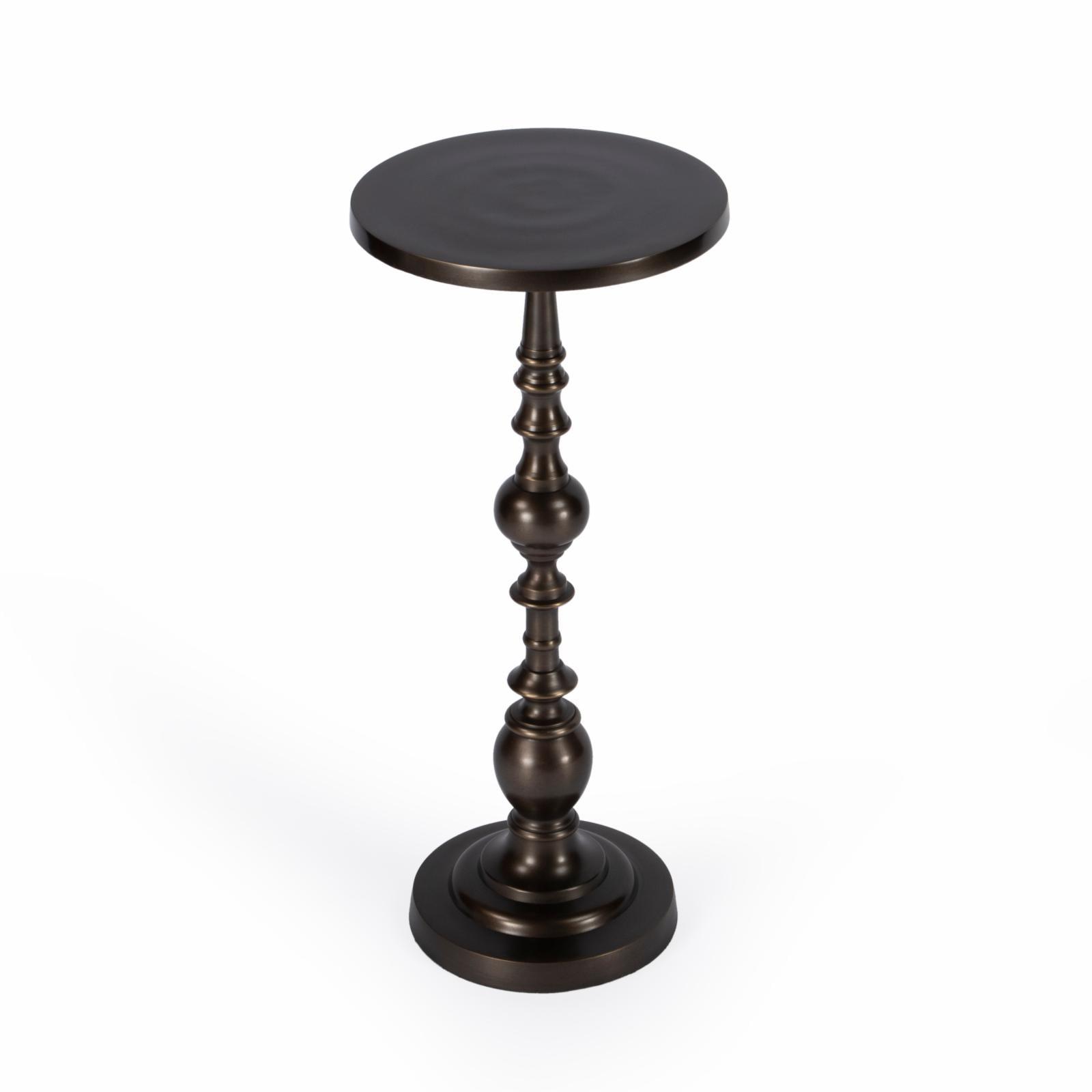 Butler Specialty Darien Round Bronze Aluminum Pedestal End Table