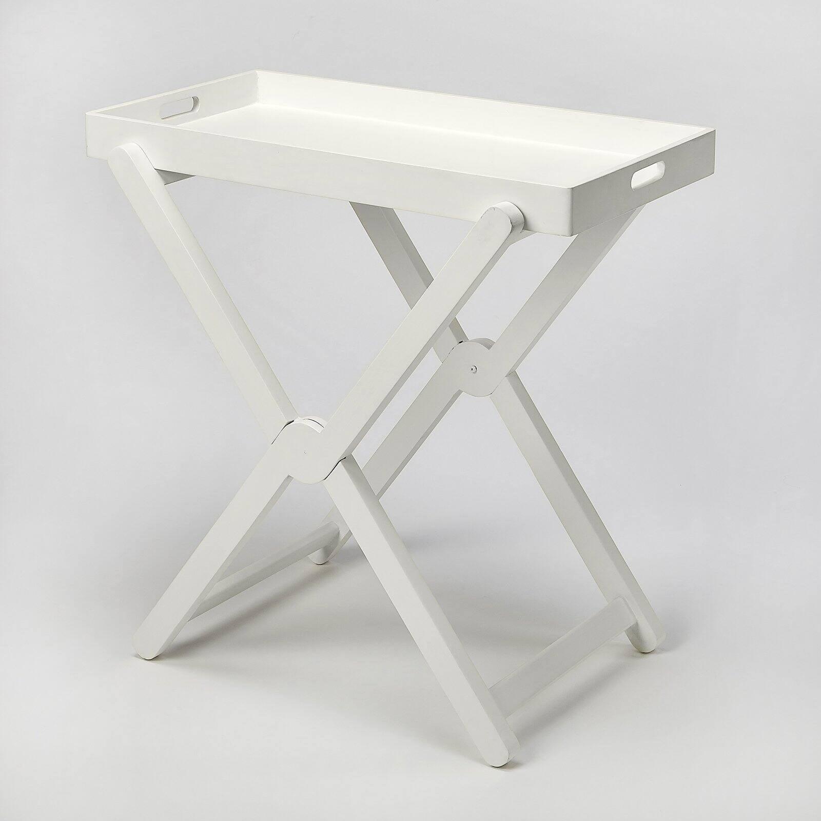 White Mango Wood Folding Tray Table