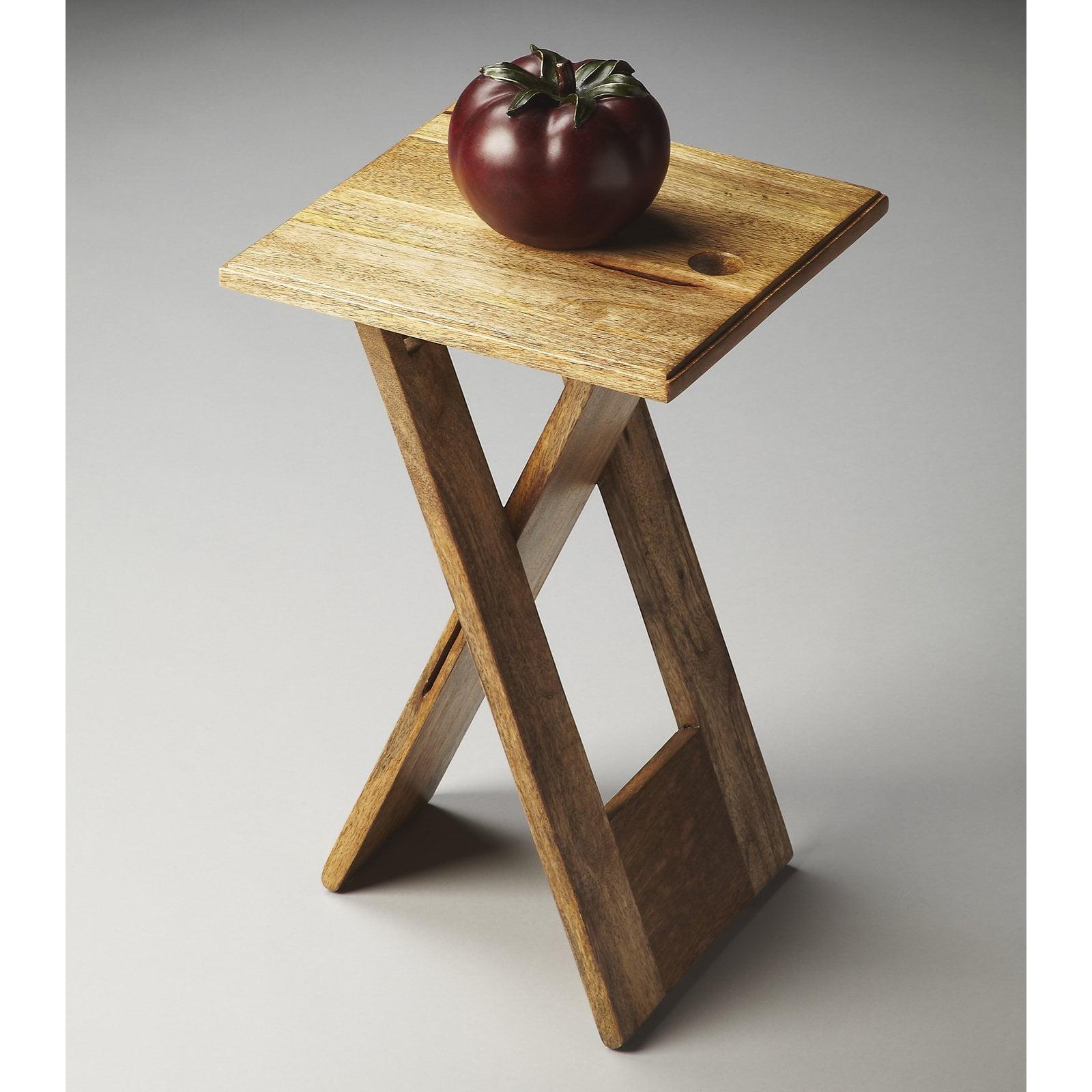 Natural Mango and Acacia Wood Folding Side Table