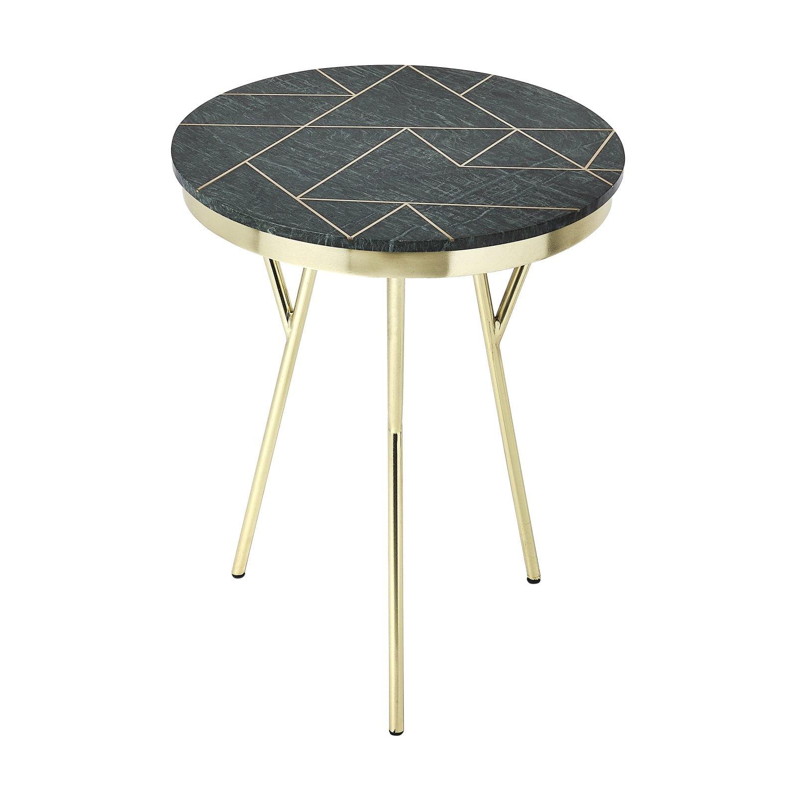 Butler Specialty Haven Marble And Brass Accent Table In Green