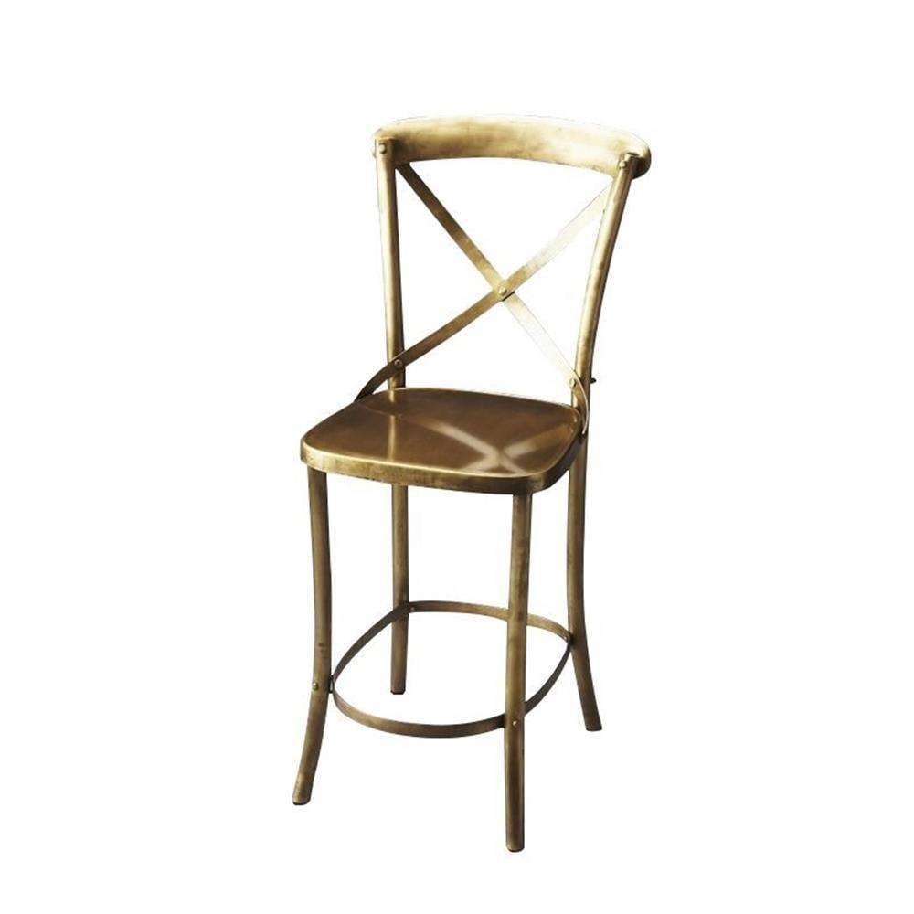 Gold Iron Industrial Chic 24" Bar Stool