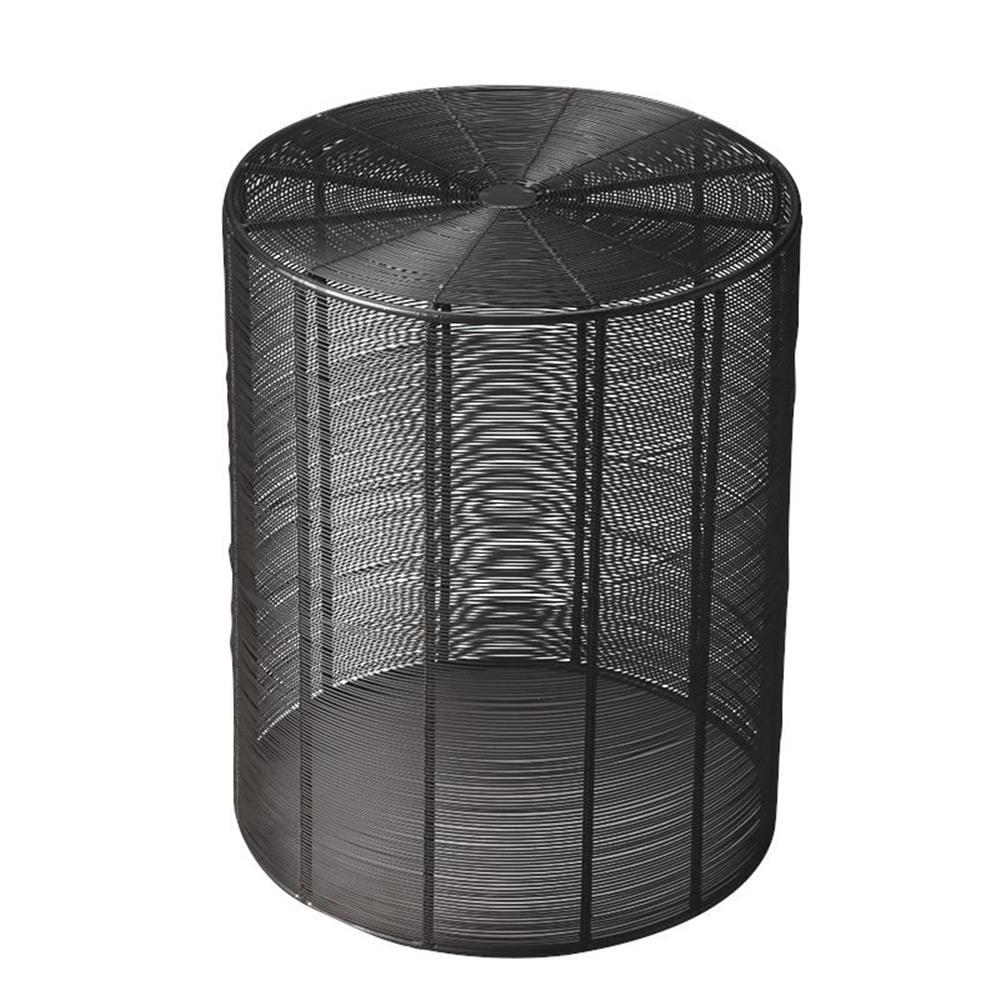 Renwick Round 14'' Black Metal Wire Storage End Table