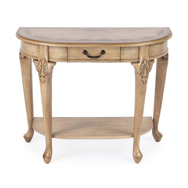 Butler Specialty Kimball 36" Demilune Wood Console Table In Antique Beige