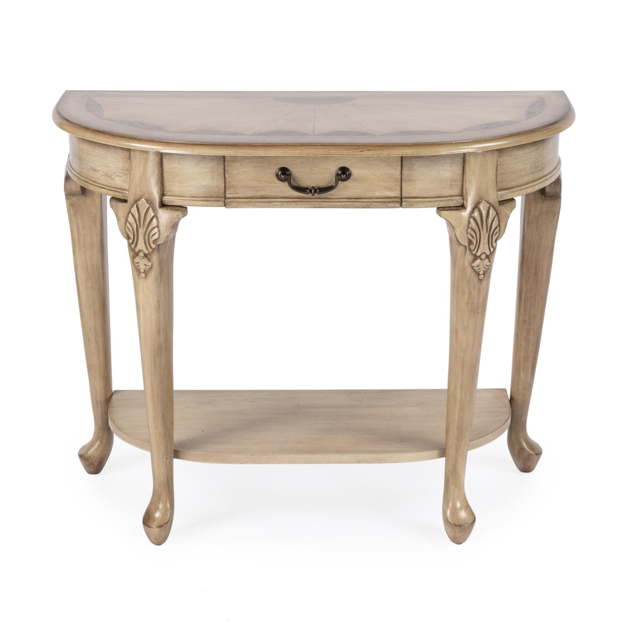 Butler Specialty Kimball 36" Demilune Wood Console Table in Antique Beige