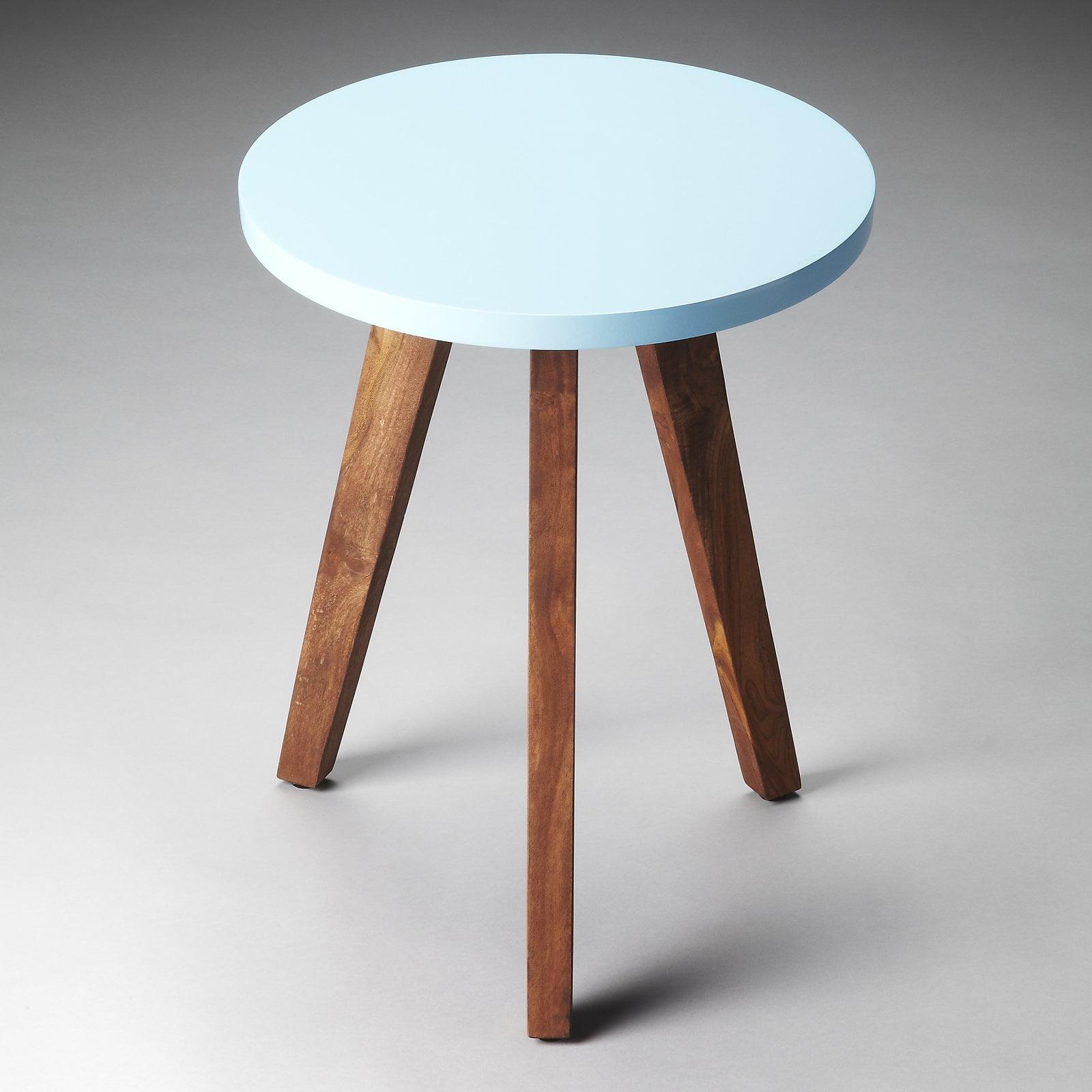 Loft Oceanside Sky Blue Round Wooden End Table