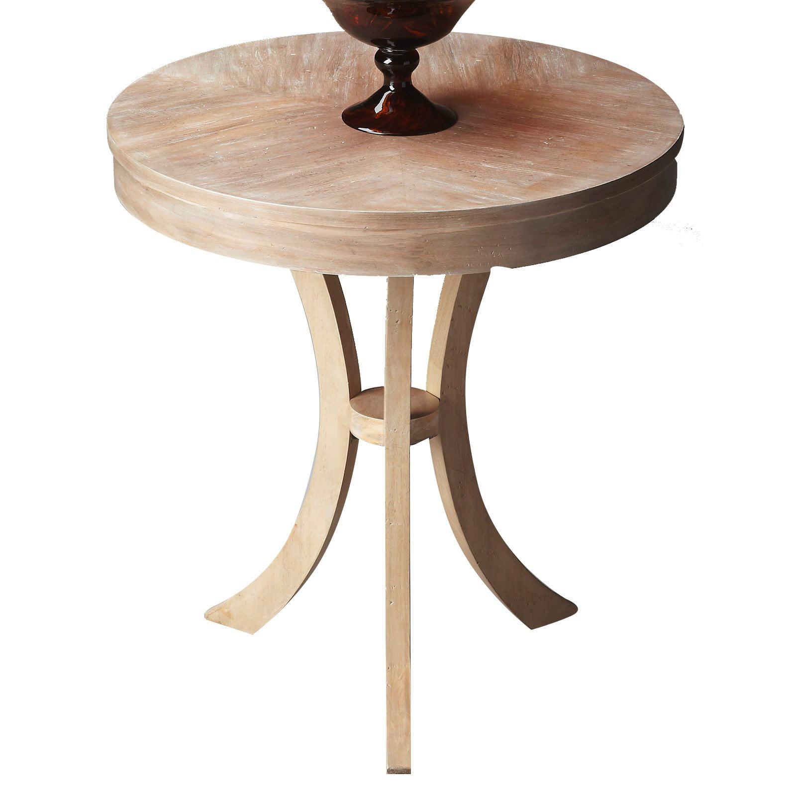 Sleek Bending Legs 24" Round Driftwood Side Table