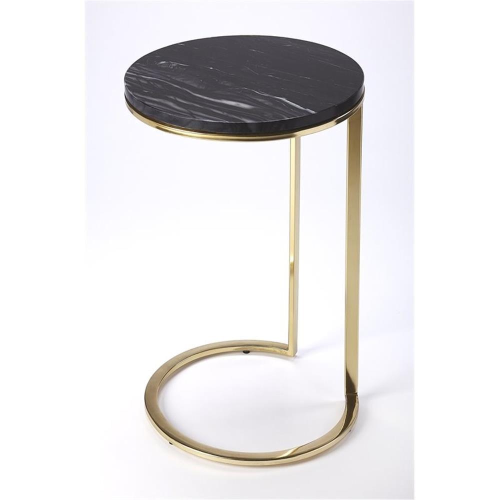 Butler Specialty Martel Marble And Metal Side Table In Brown