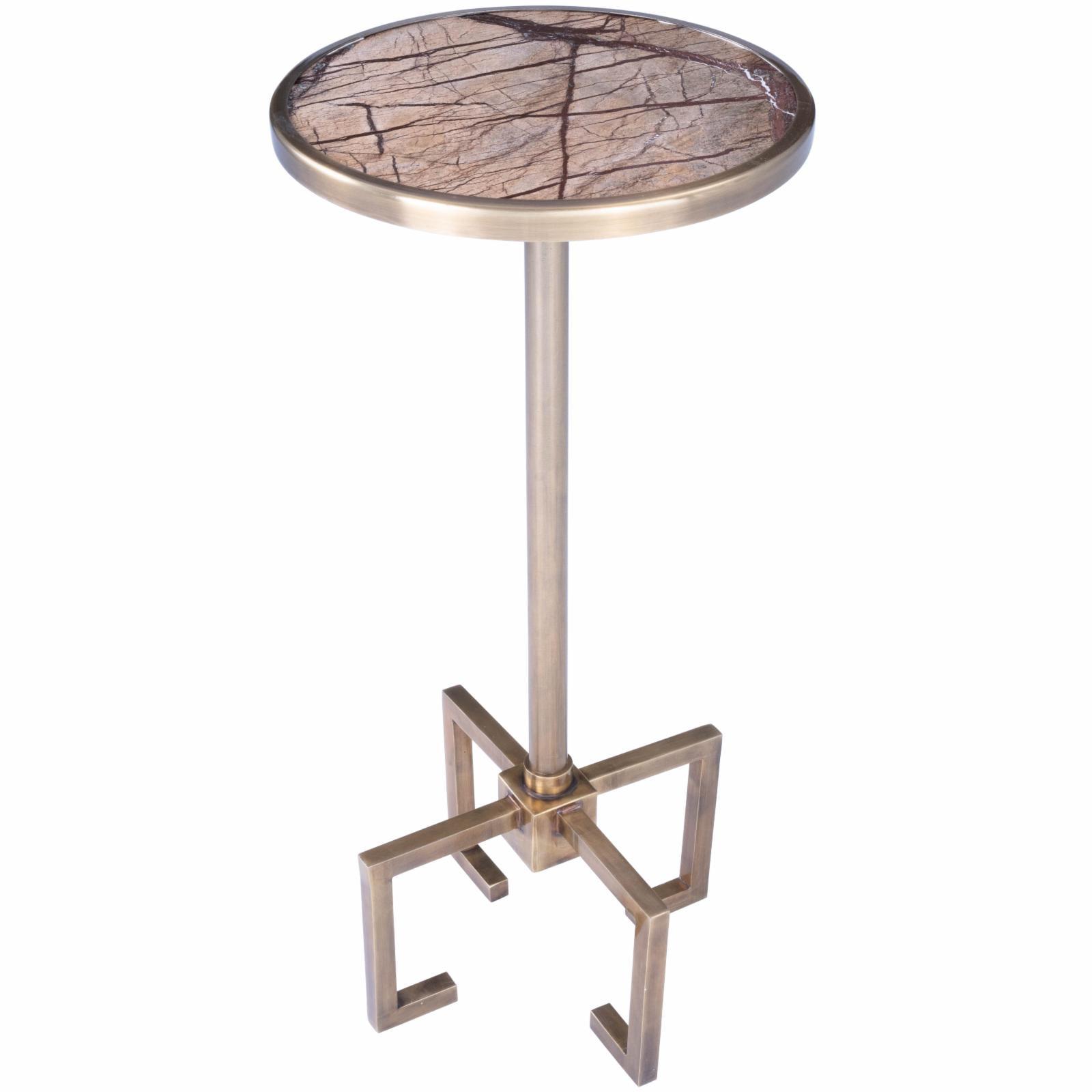 Butler Specialty Mash Metal & Marble End Table In Gold