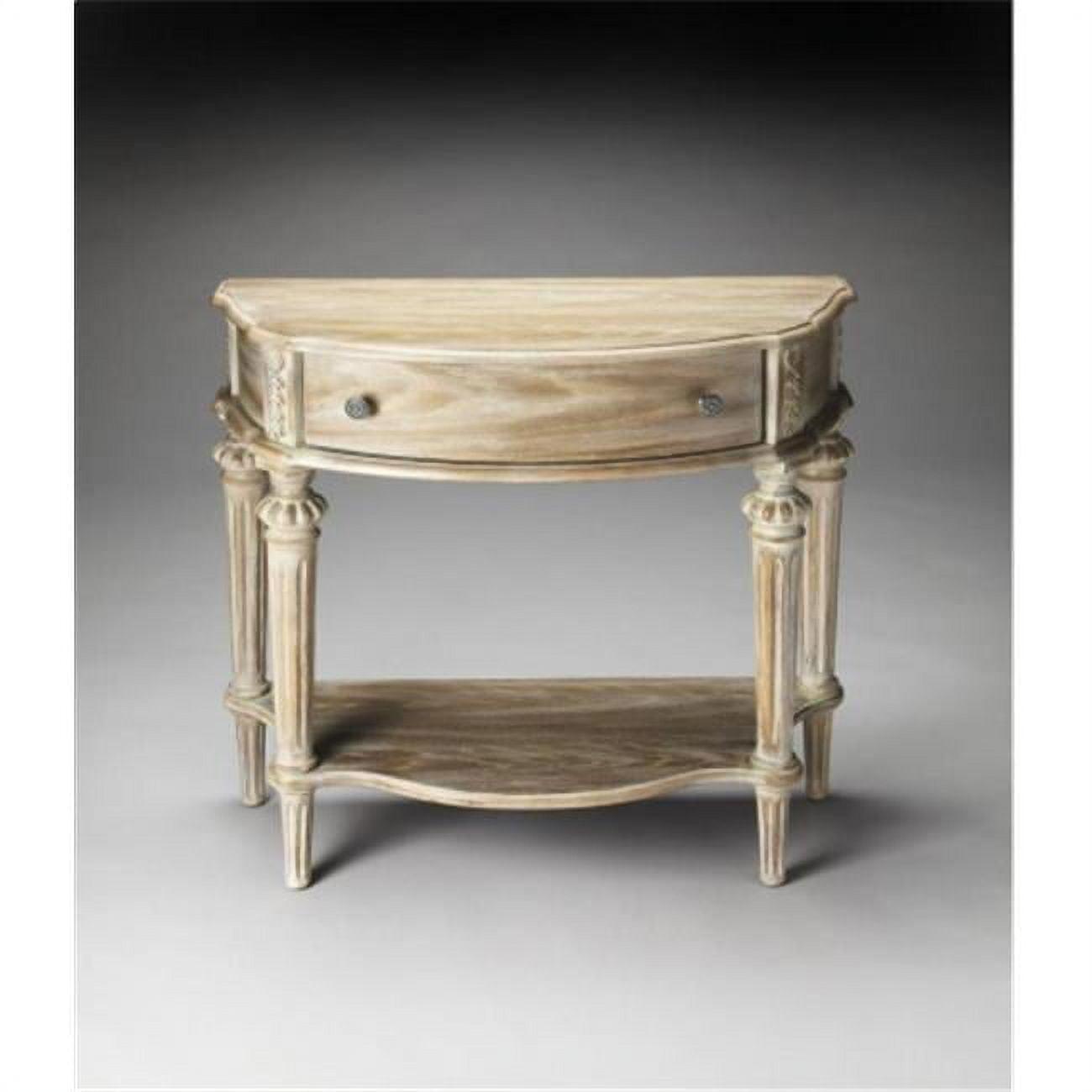 Halifax Driftwood Demilune Console Table with Storage