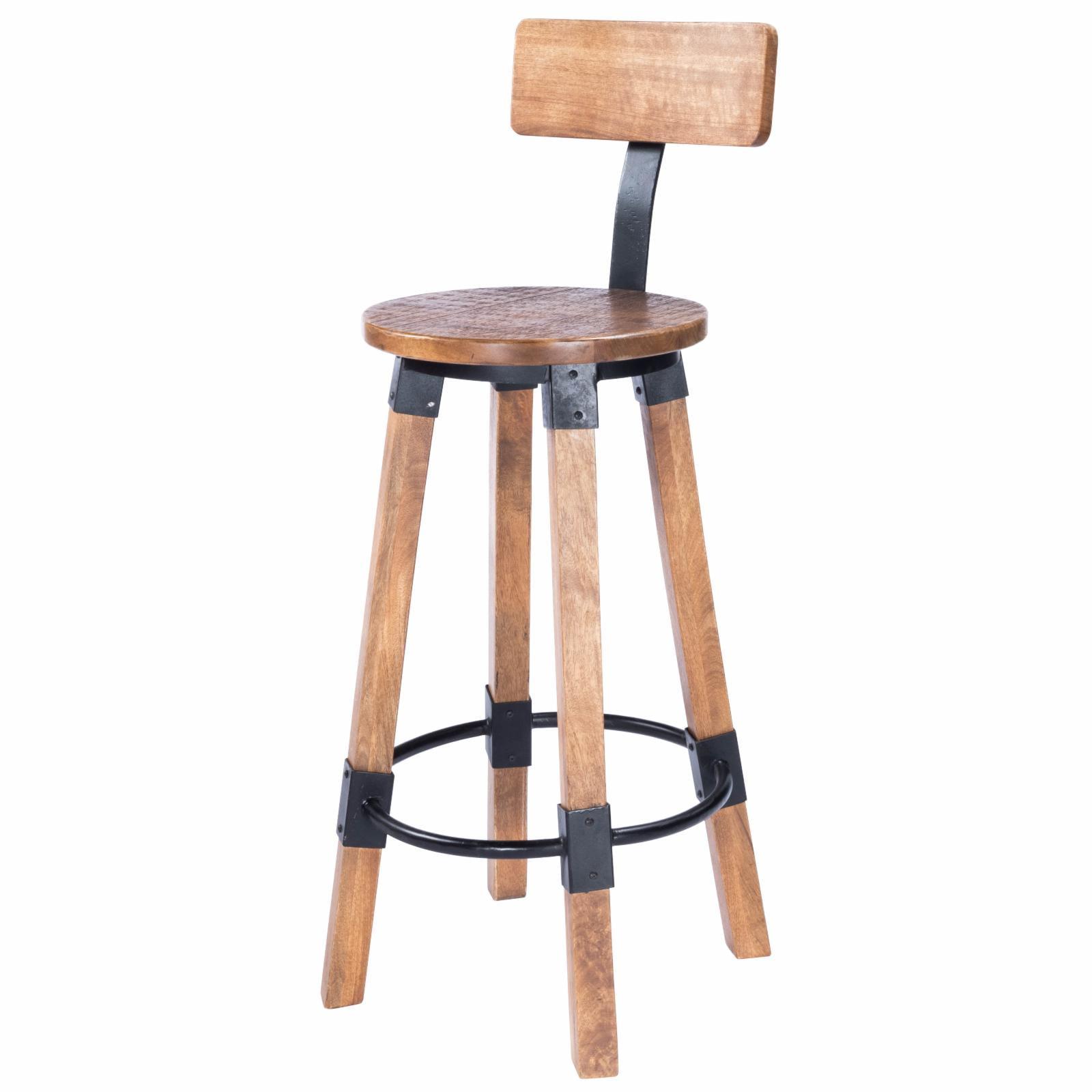 Butler Specialty Masterson Mango Wood & Metal Bar Stool In Beige