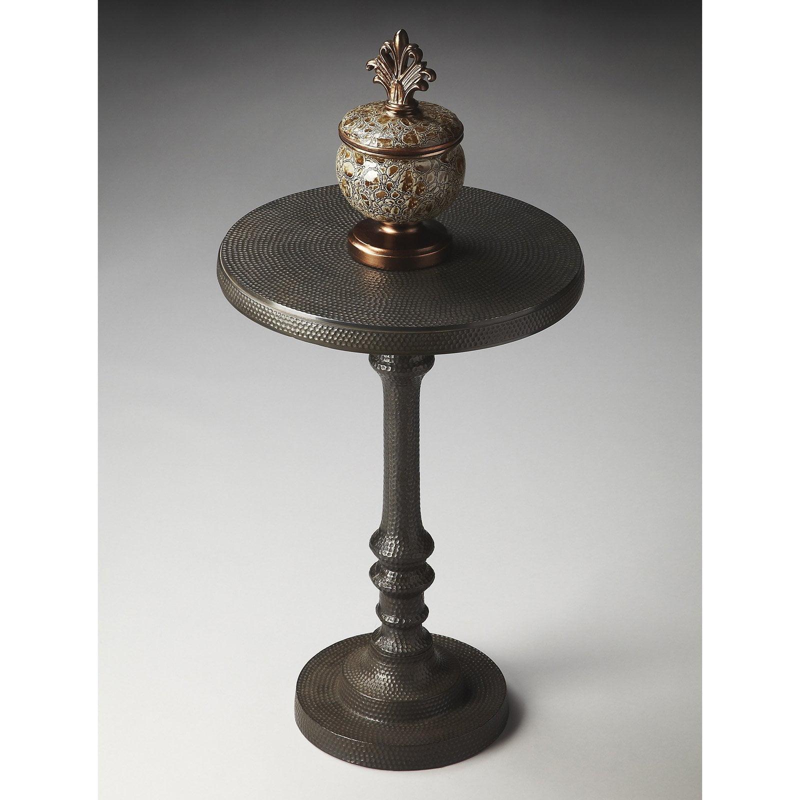 Tanya Dark Bronze Round Metal Pedestal Side Table