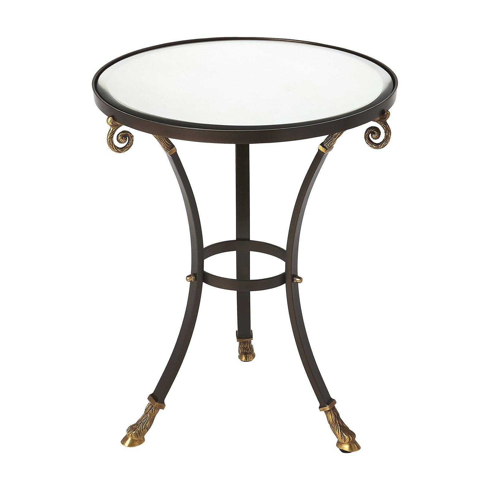 Butler Specialty Meurice Glass And Metal Accent Table In Black