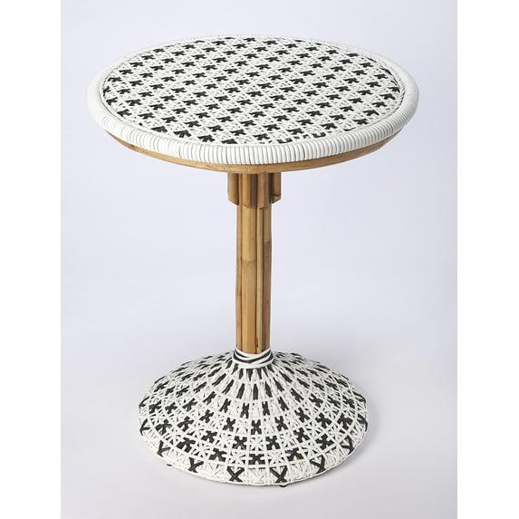 Butler Specialty Tenor Rattan Bistro Table In White And Black