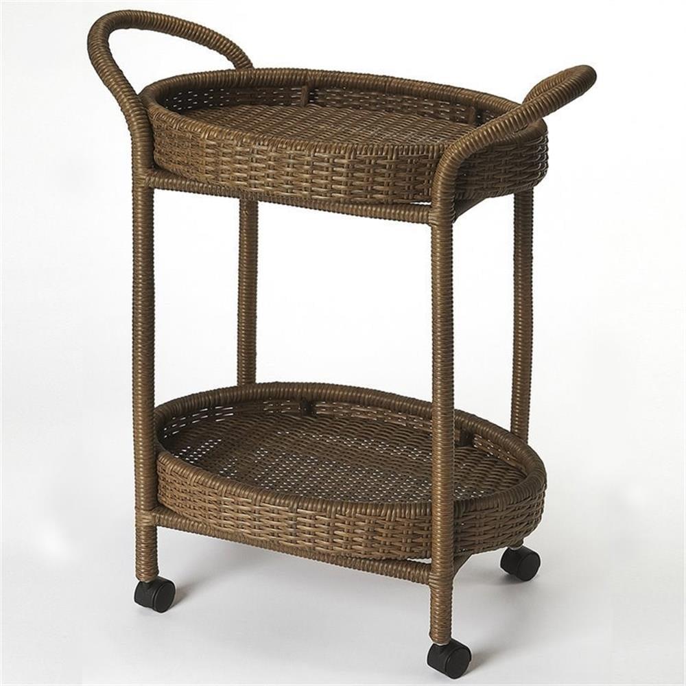 Butler Specialty Wicker Serving Cart In Brown