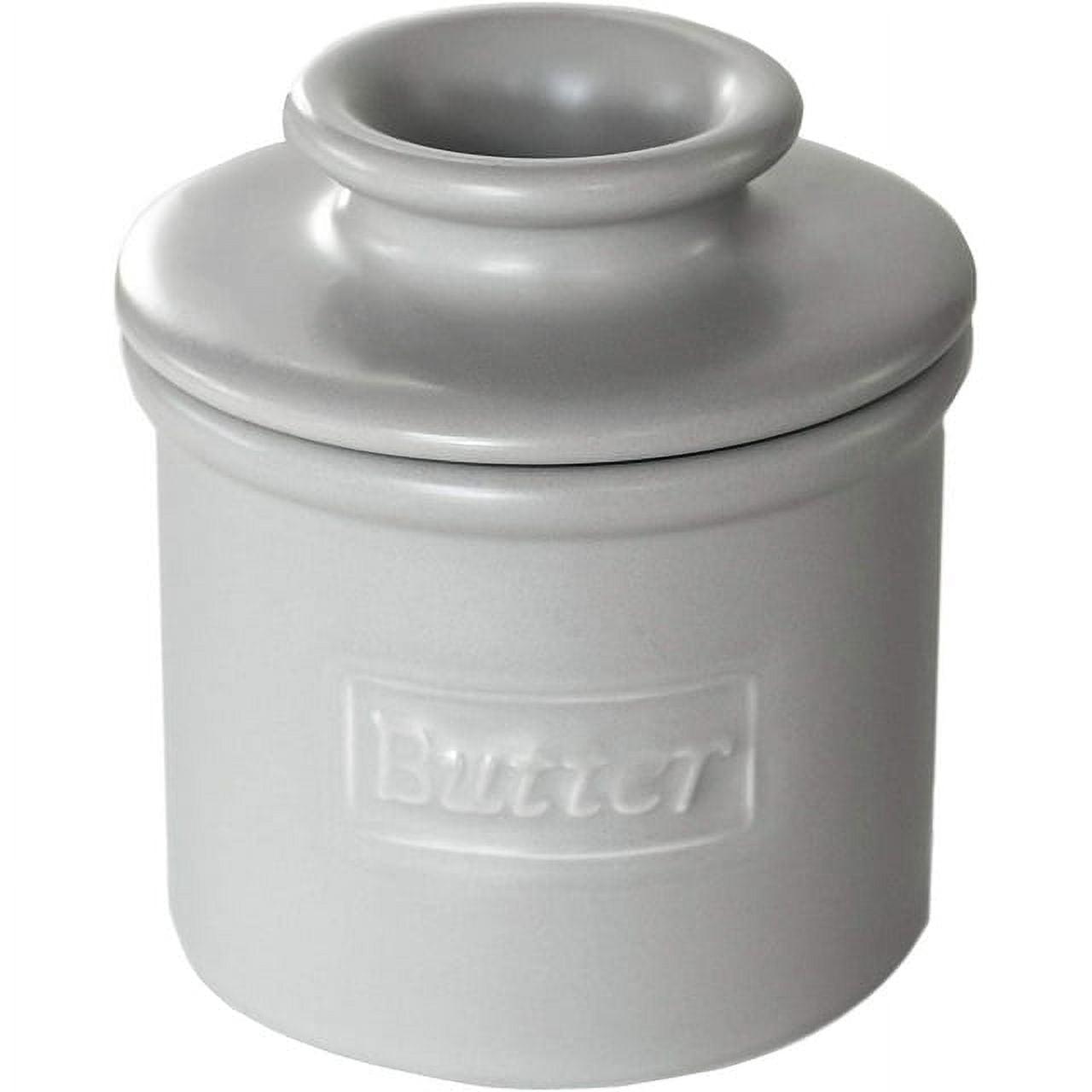 Butter Bell - The Original Butter Bell crock by L Tremain, a Countertop French Ceramic Butter Dish Keeper for Spreadable Butter, Café Matte Collection - Stone