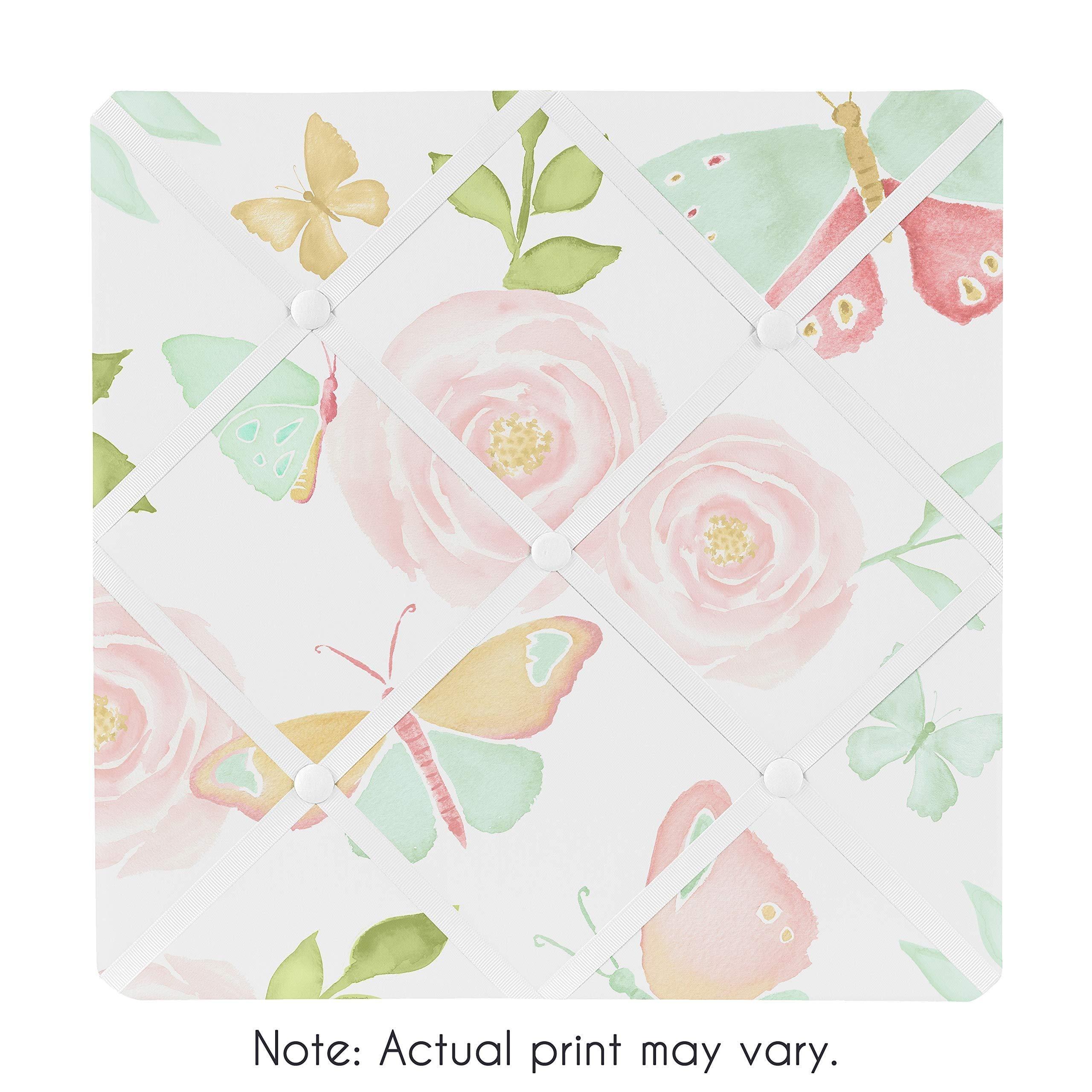 Sweet Jojo Designs Girl Fabric Photo Memo Board Butterfly Floral Pink Green and White