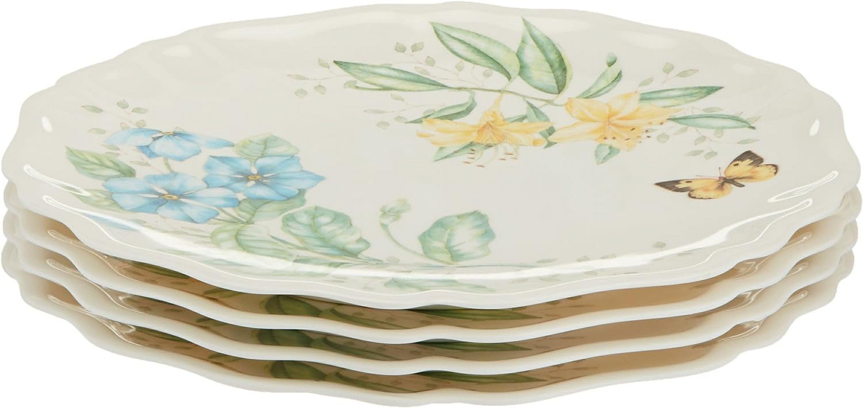 Butterfly Meadow Multicolor Melamine Dinner Plates Set