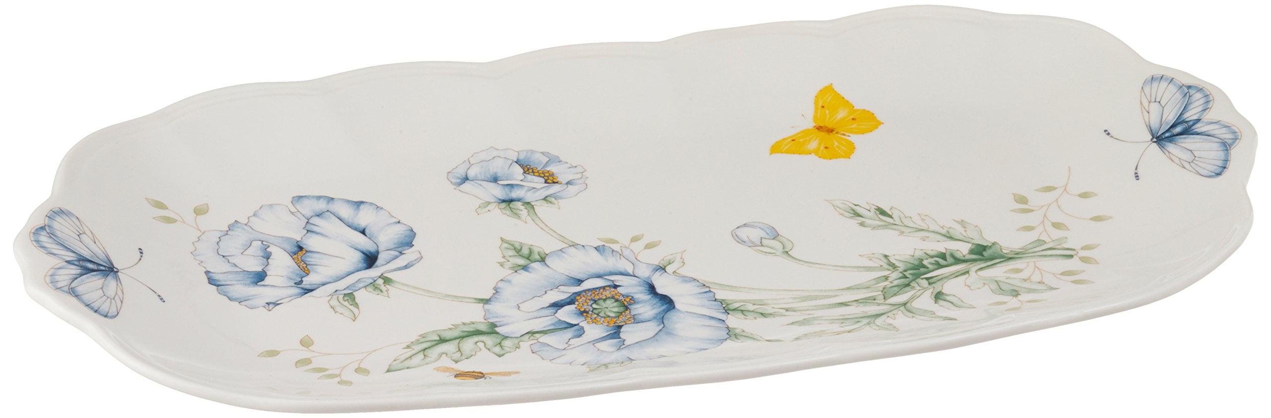 Butterfly Meadow White Porcelain Oblong Sandwich Tray