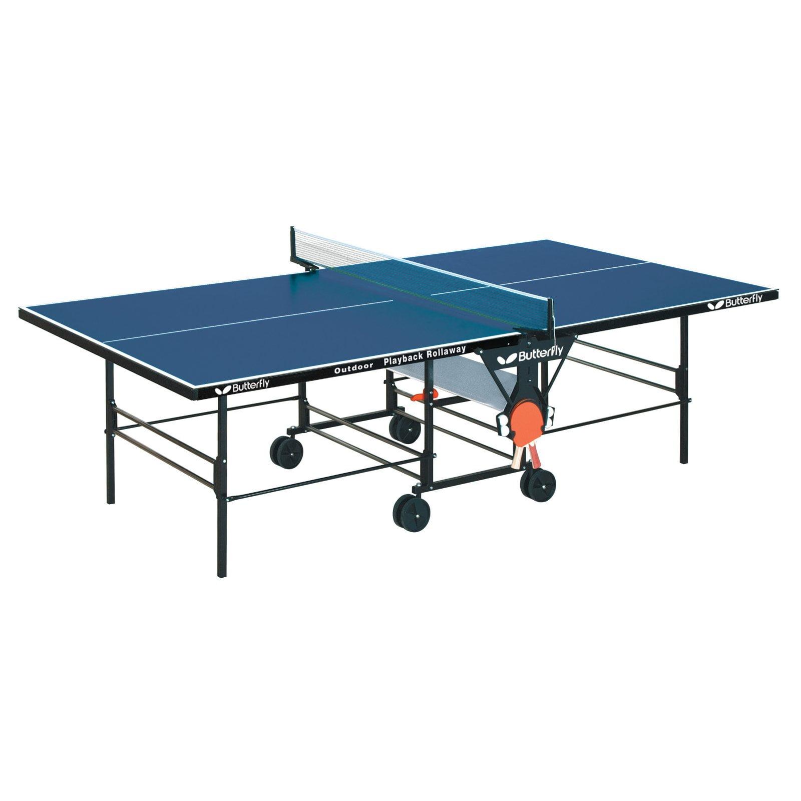 Butterfly Indoor/Outdoor Playback Rollaway Foldable Table Tennis Table (6mm Thick)