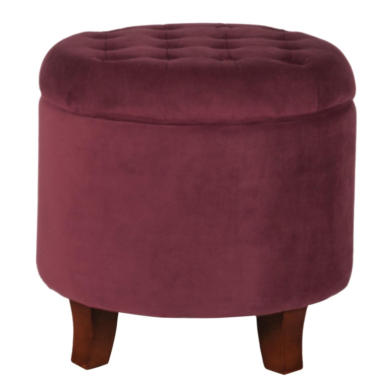 Large Round Button Tufted Storage Ottoman - HomePop