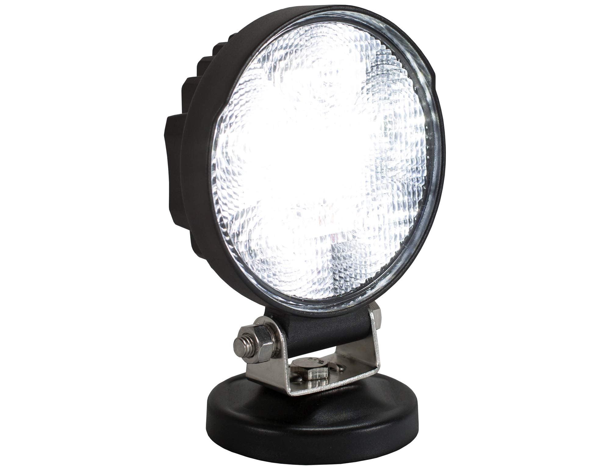 Buyers Products 1492130 4" MMF7 Round LED Flood Light w/Magnetic Mounting Base, 6 LEDs, 1,140 Lumens, 30" Lead Length, Work Flood Light For Trucks, Trailers, ATVs, RVs & More