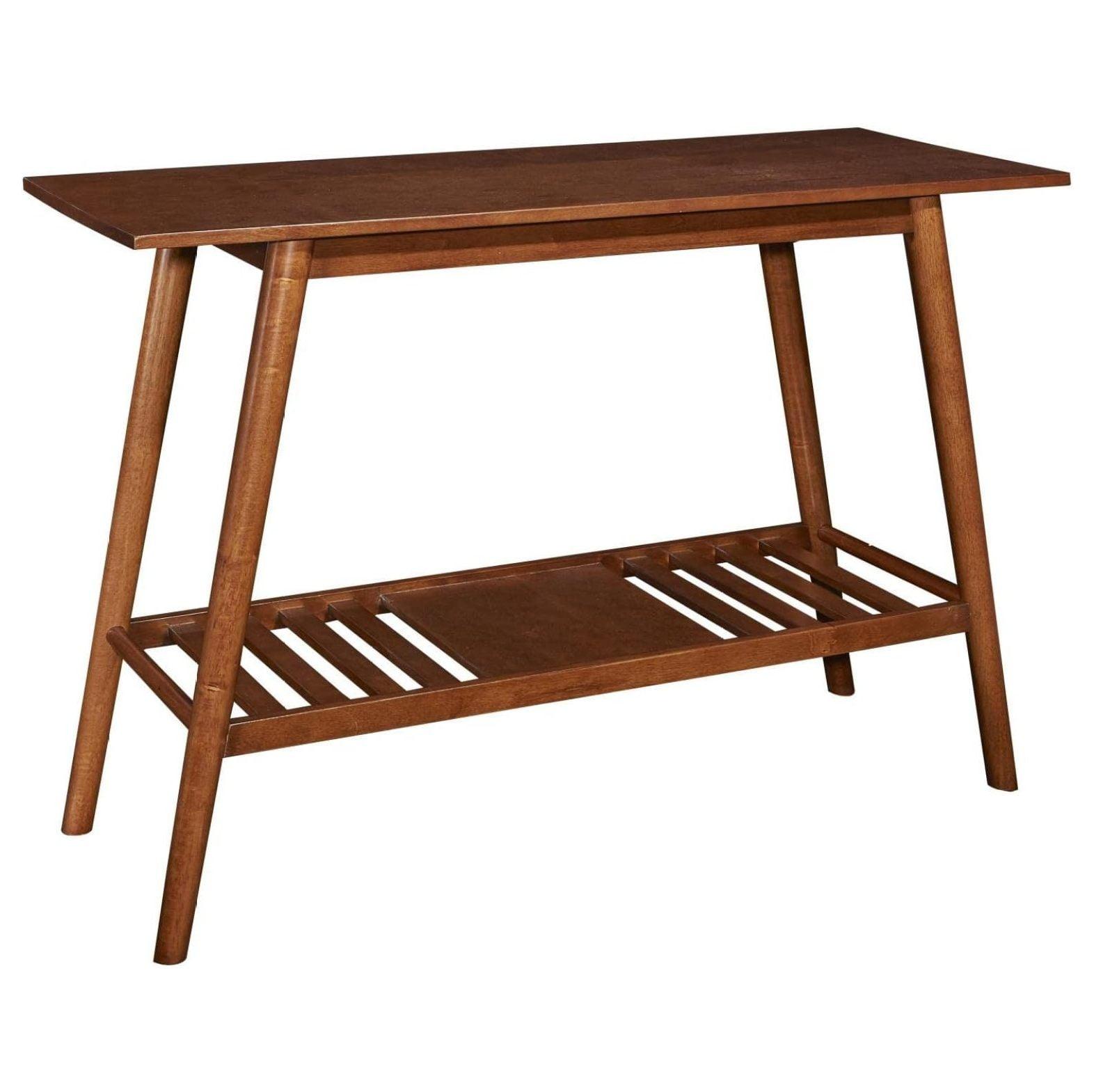 Mid-Century Modern Charlotte Console Table with Storage Shelf