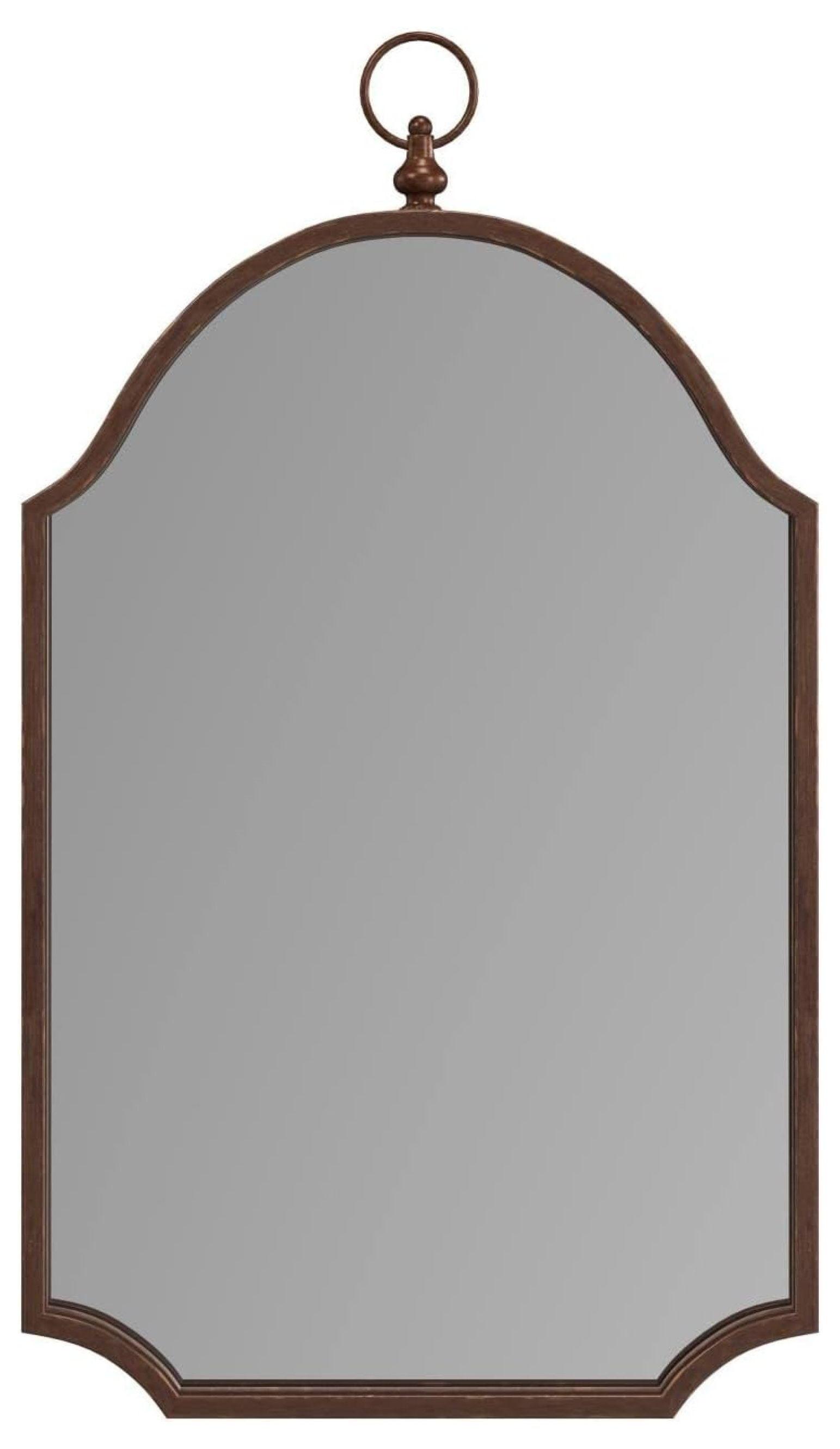 Transitional Malina Rectangular Wall Mirror with Antiqued Bronze Finish