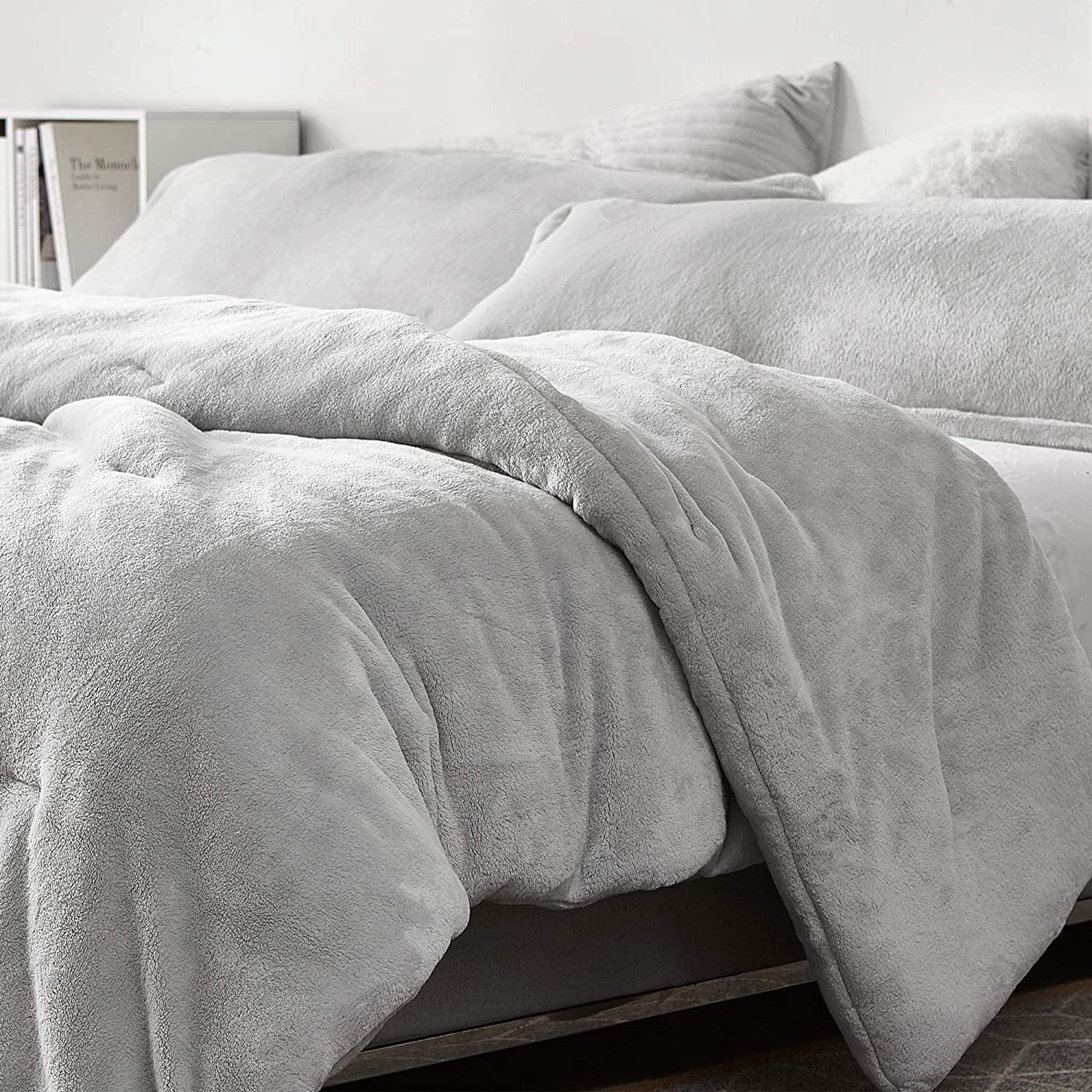 Glacier Gray Queen Plush Fleece Comforter Set