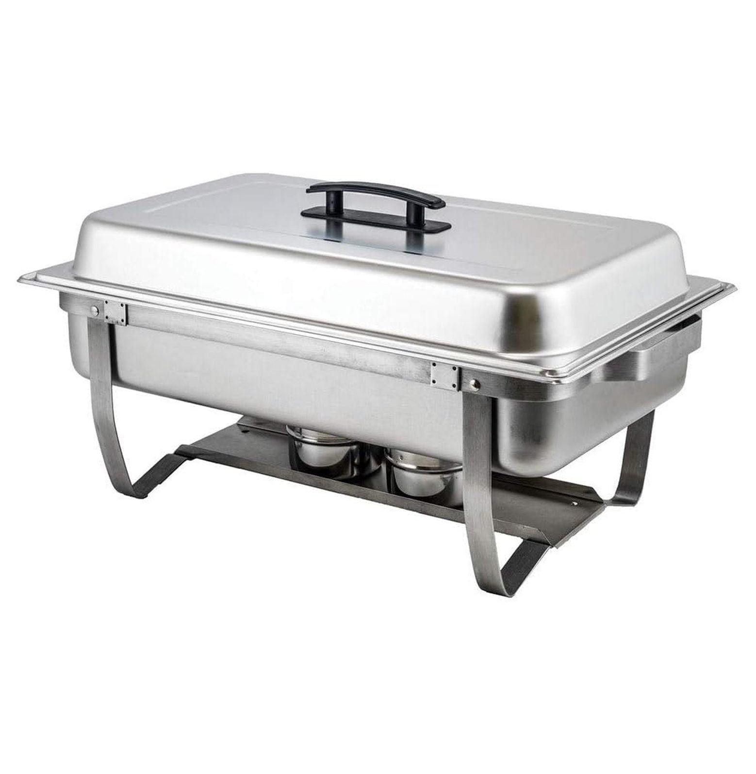Full-Size Silver Stainless Steel Catering Chafer with Plastic Handle