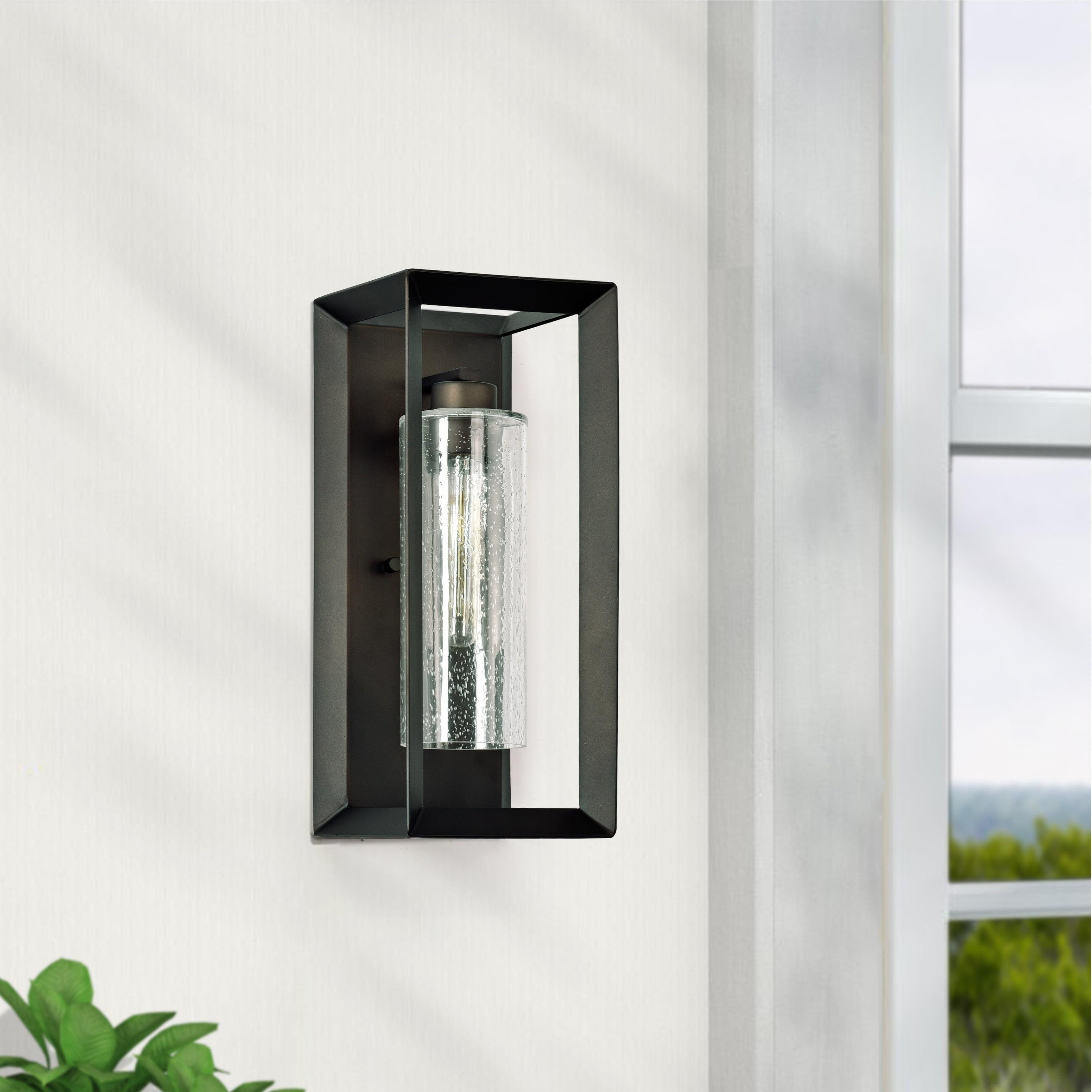 C Cattleya 1-Light Dark Bronze Finish Outdoor Wall Light with Clear Seeded Glass