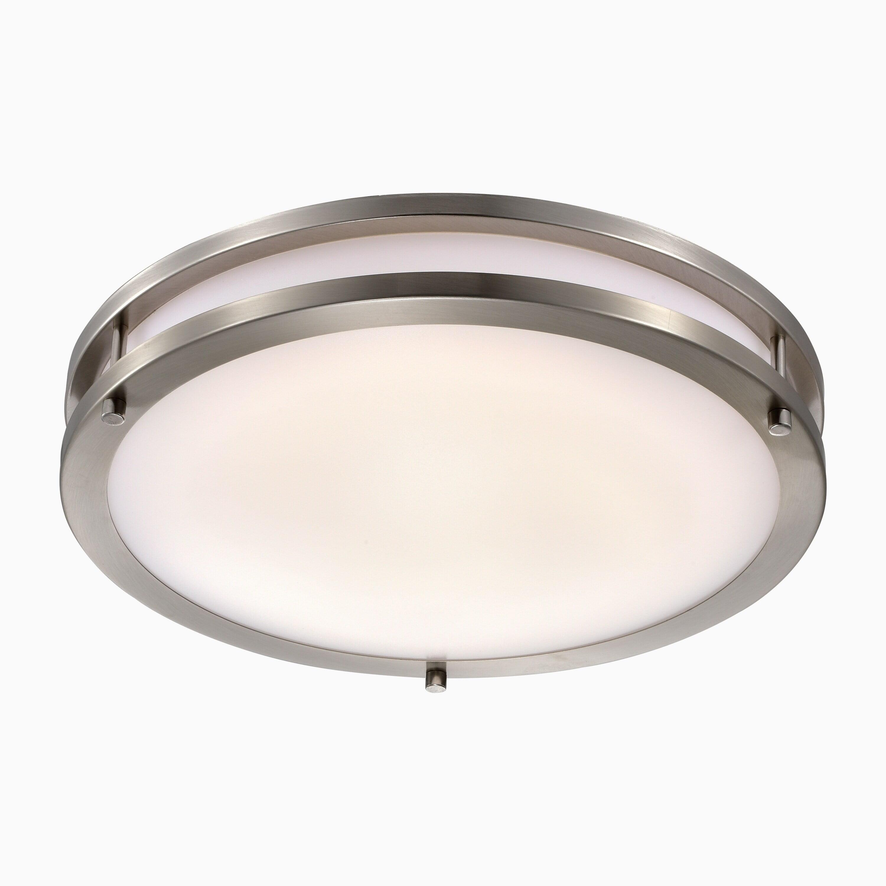 C Cattleya 15.75 in. Dimmable 25W Selectable LED Flush Mount 3000K/4000K/5000K -Brushed Nickel