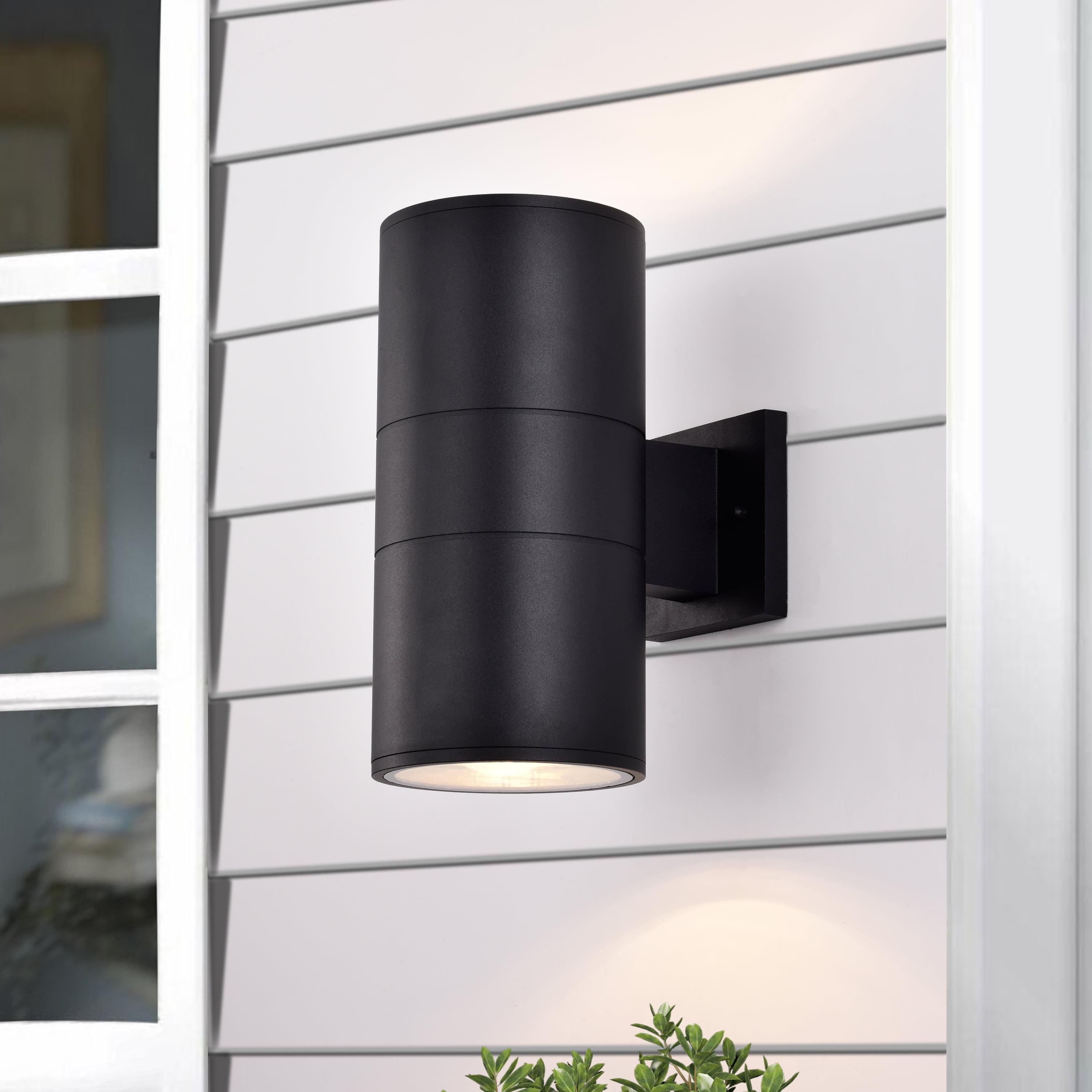 Matte Black Aluminum Cylinder Outdoor Wall Sconce