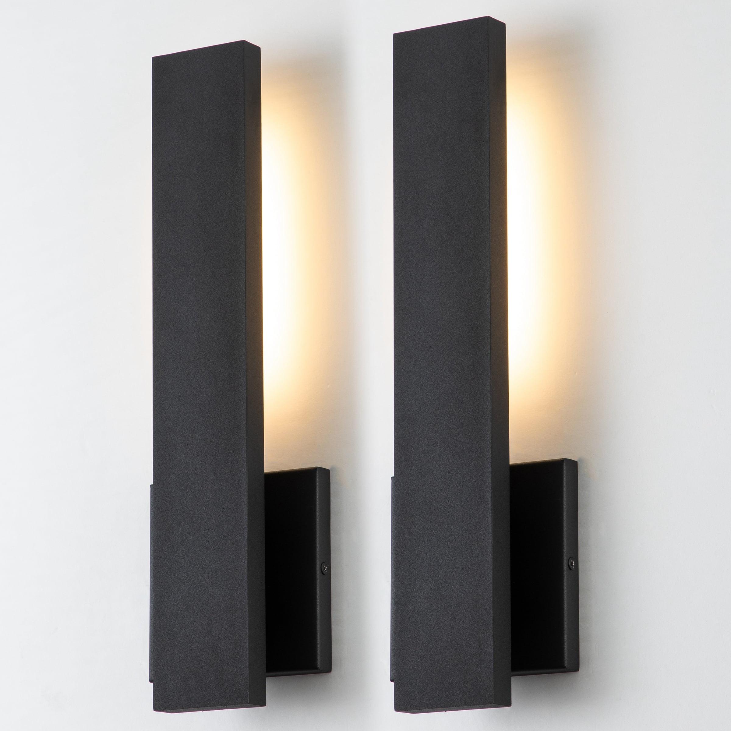 Sleek Matte Black 15" Outdoor LED Wall Sconce with Frosted Diffuser