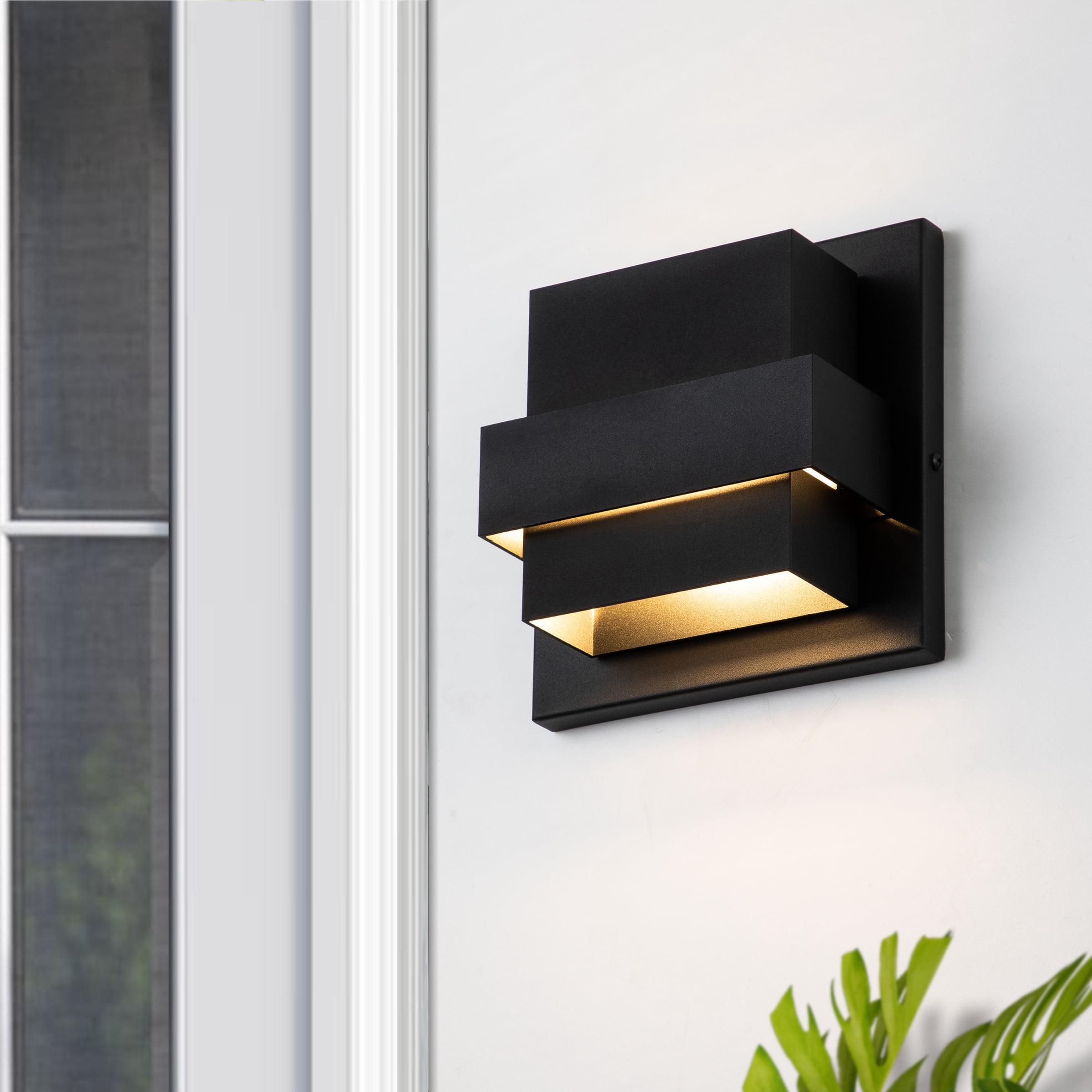 Tiered Matte Black Aluminum LED Outdoor Wall Sconce