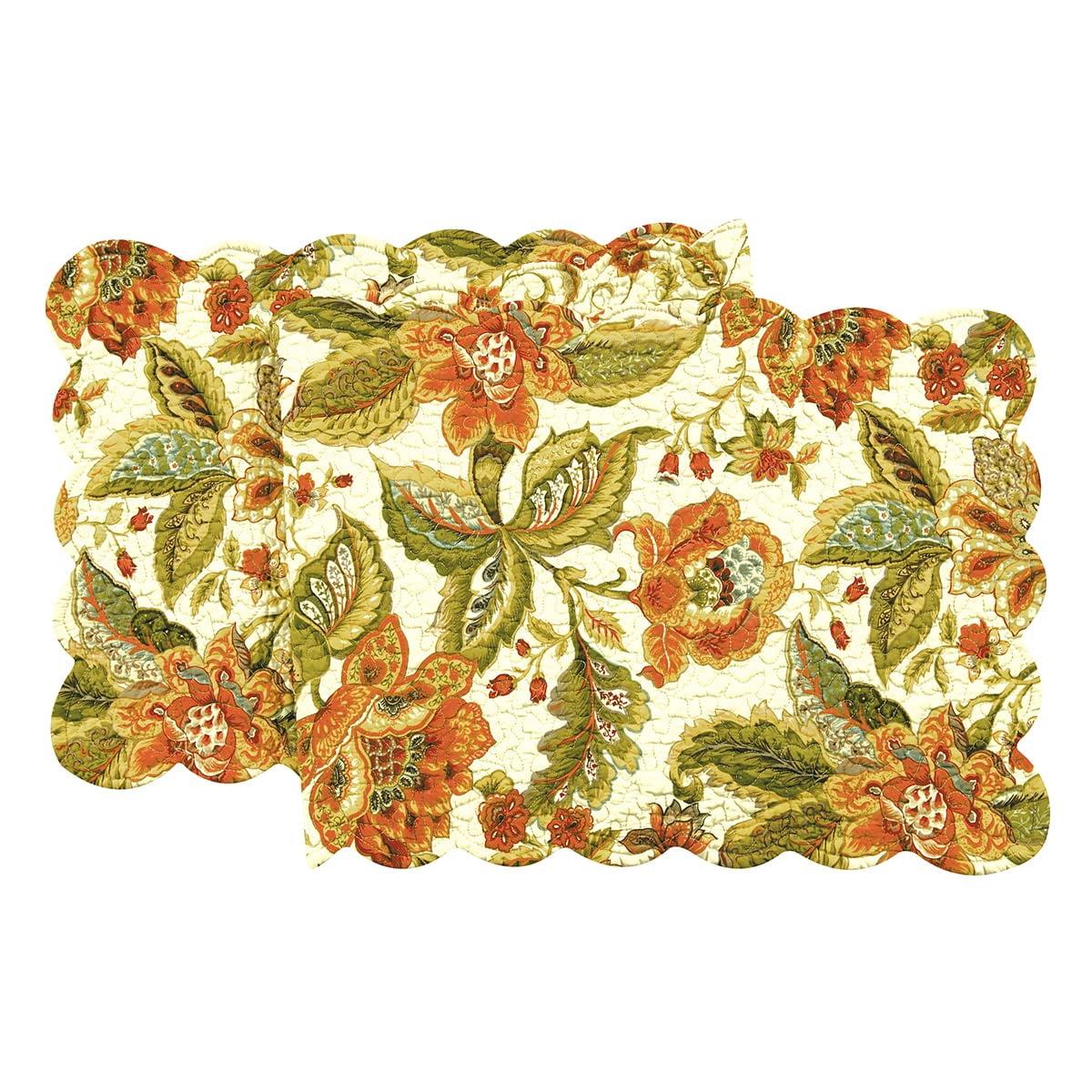 Amelia Fall Floral Cotton Quilted Reversible Table Runner