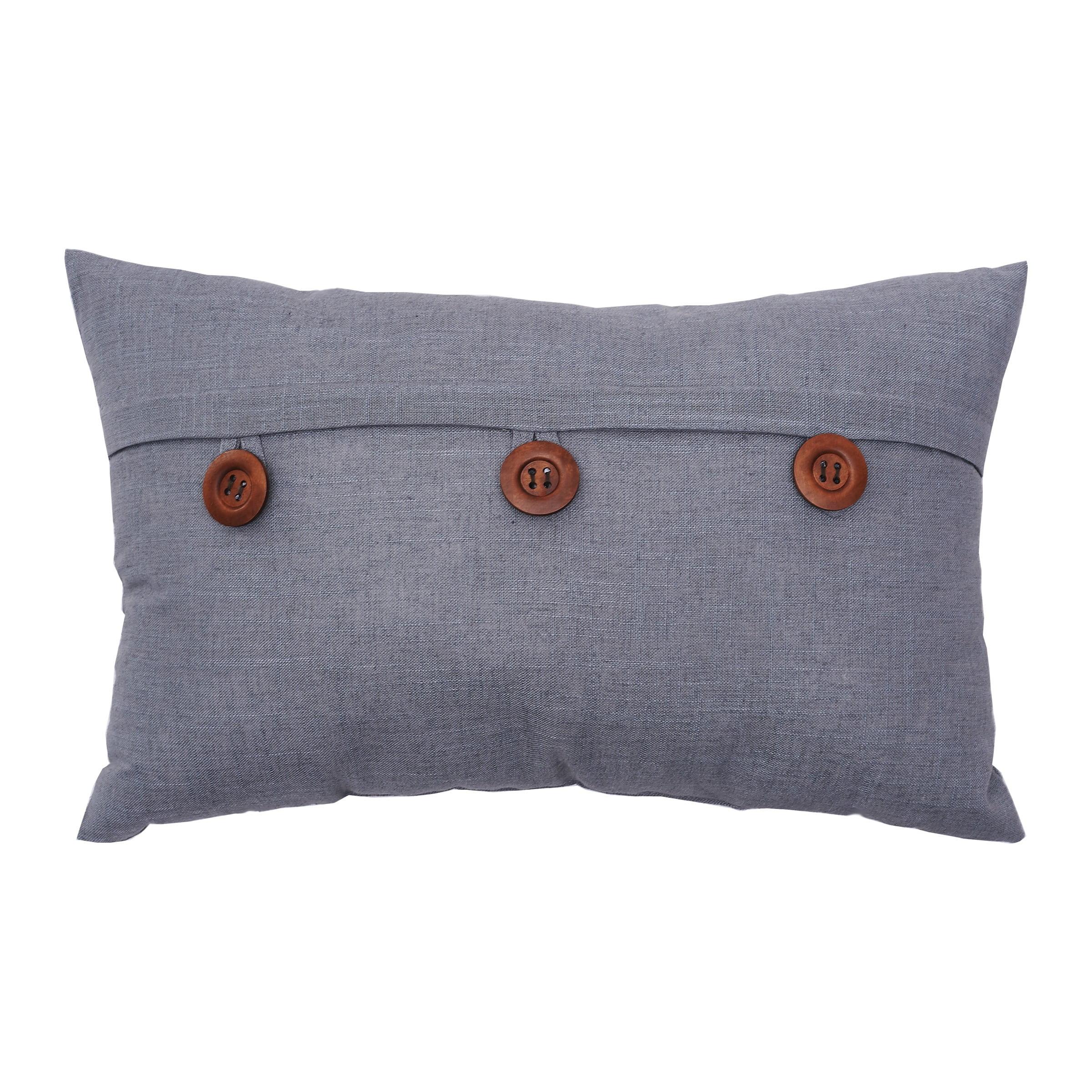 C&F Home 14" x 22" Envelope Pillow with Three Wood Buttons Includes Insert