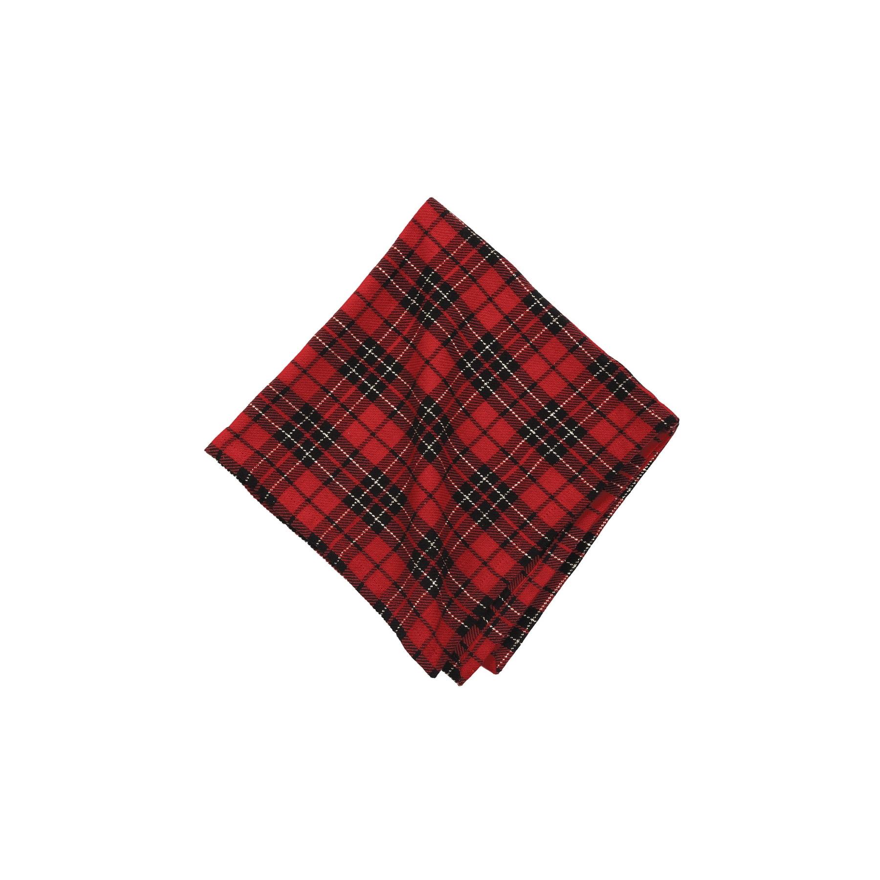 C&F Home Red Black Plaid Napkin Set of 6