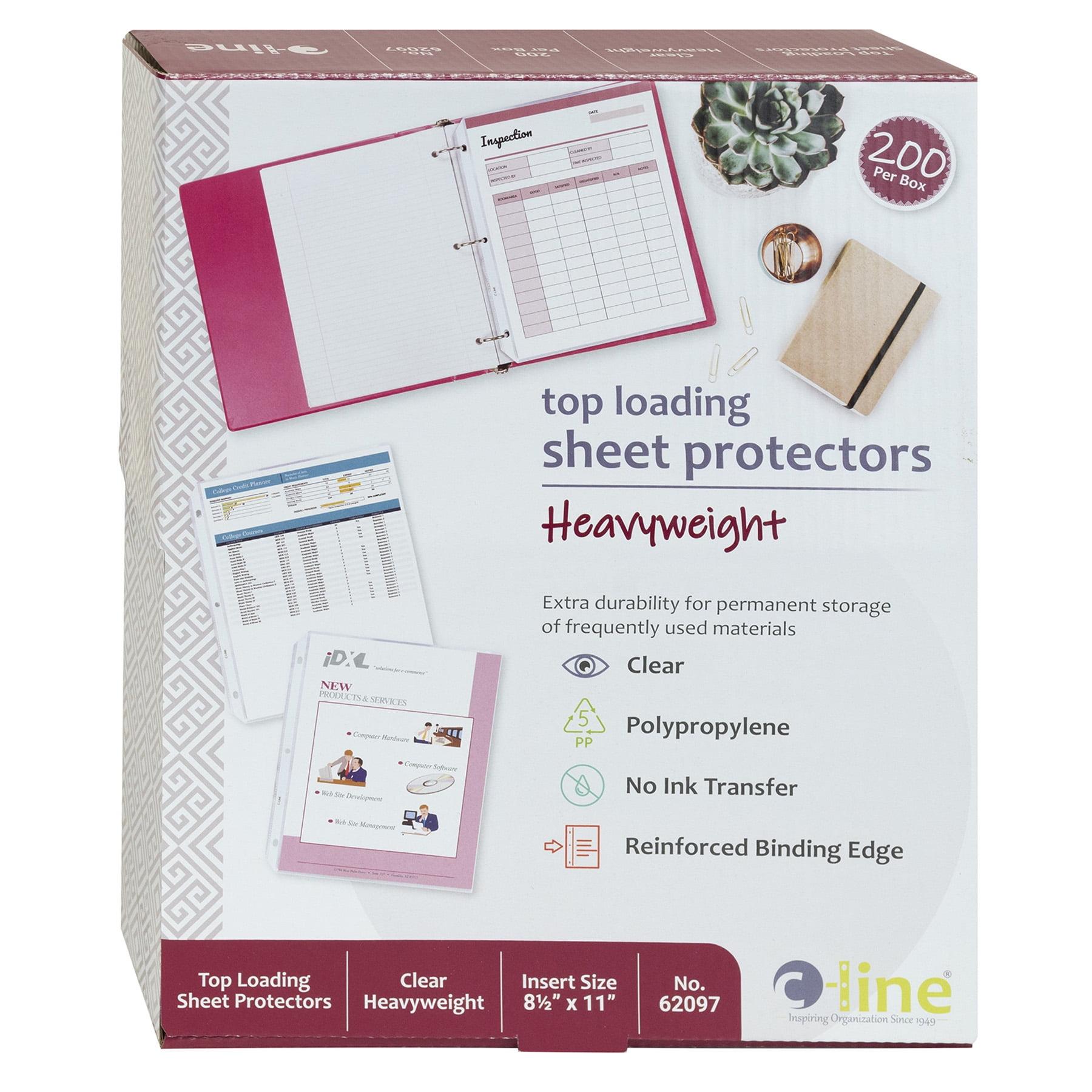 C-Line Heavyweight Polypropylene Sheet Protector, Clear, 2", 11 x 8 1/2, 200/BX