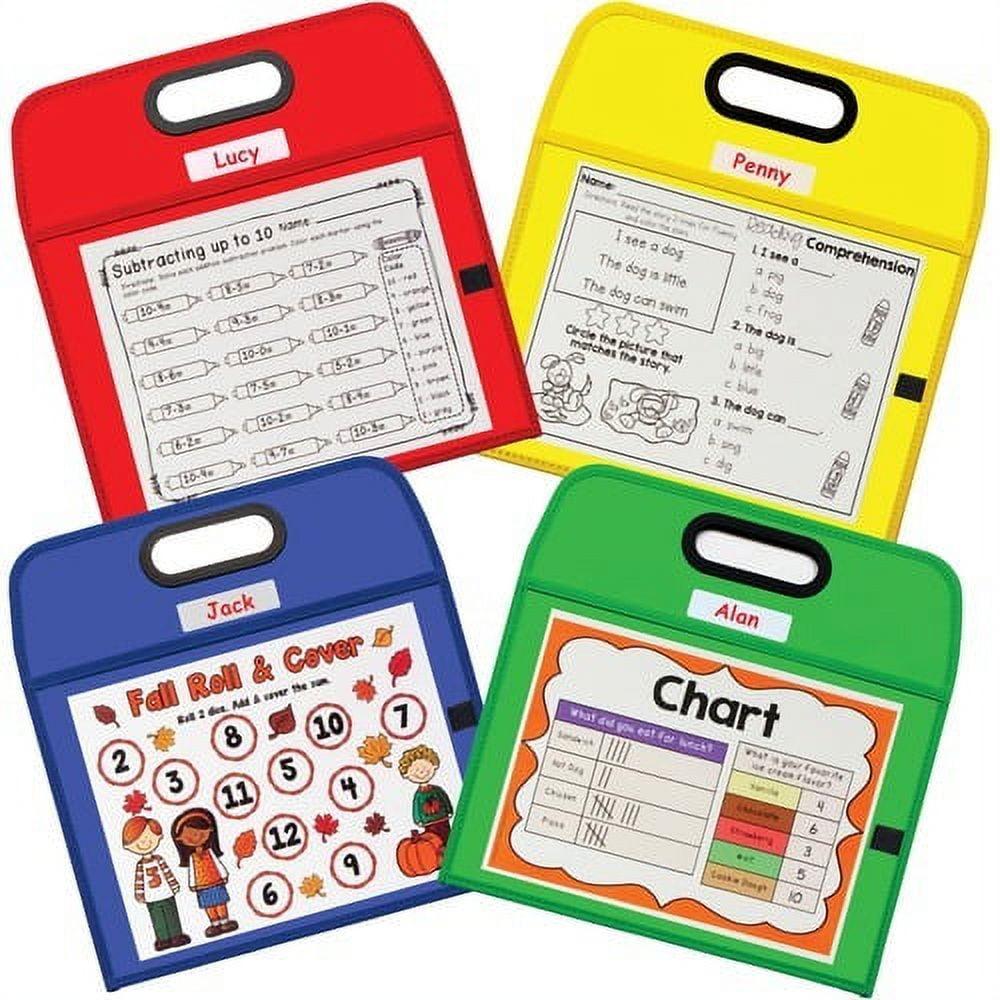 C-Line® Portable Dry Erase Pockets - Study Aid, Assorted Primary Colors, 10 x 13, 1/EA