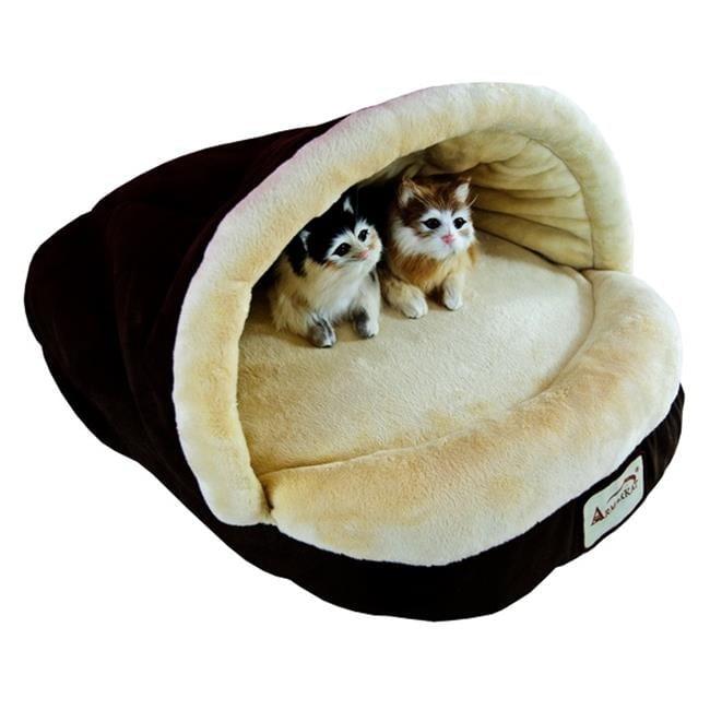 C05HKF-MH Armarkat Pet Bed Cat Bed 22 x 16 x 12 - Mocha & Beige